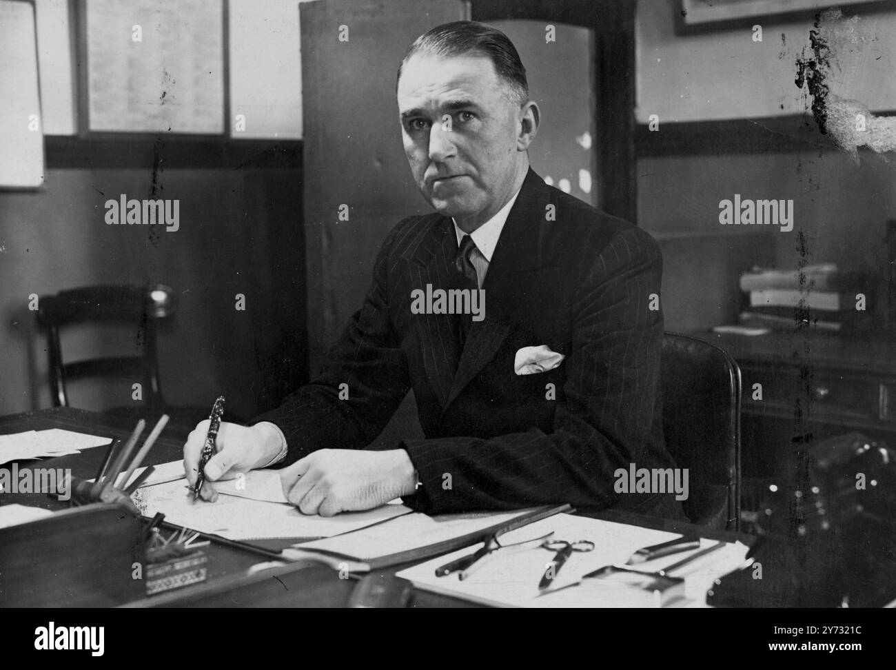 Stellvertretender Kommissar William B Rawlings. 1946 Stockfoto