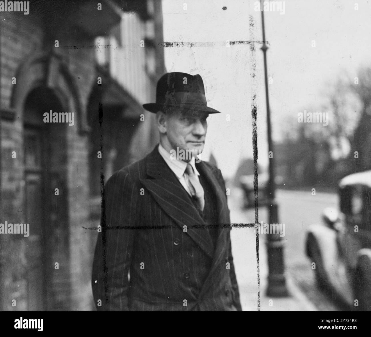 Ein kürzlich erschienenes Porträt von Superintendent Plat, Chef des Cheshire County CID, löste 2 Morde innerhalb von 96 Stunden auf. 25. März 1946 Stockfoto