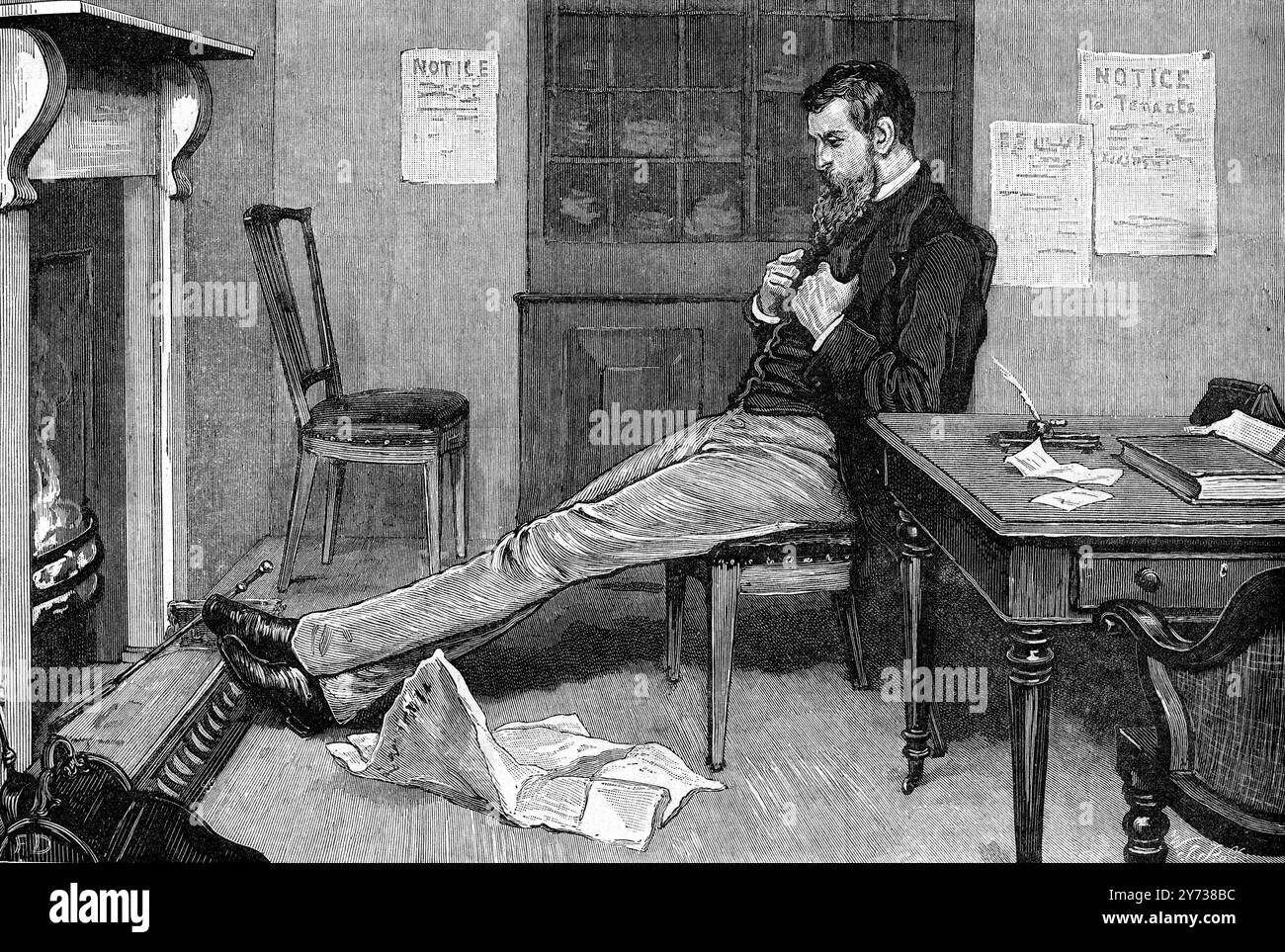 The State of Ireland : A boykottierte Agent's Office - Miet Day but no Miet , Irland 3. Dezember 1881 Stockfoto