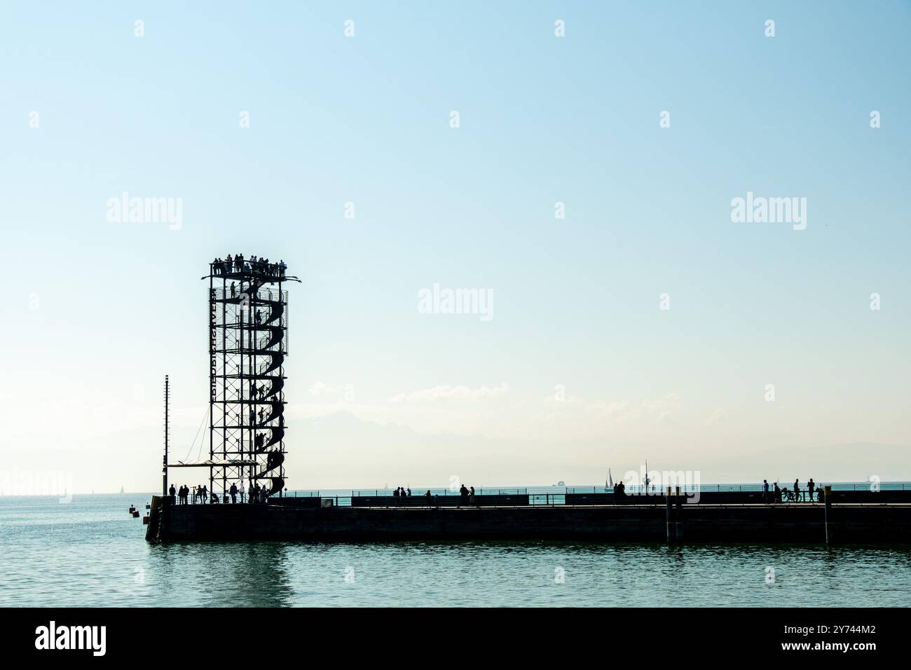 Beobachtungsturm Moleturm in Friedrichshafen am Bodensee Stockfoto