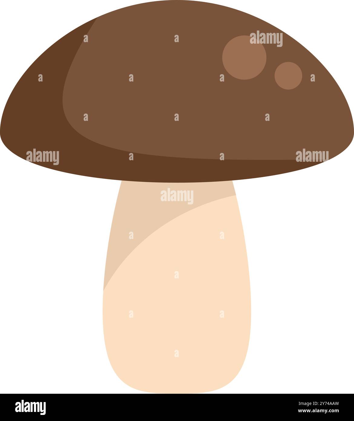 Einfache Illustration eines braunen Pilzes auf weißem Hintergrund Stock Vektor