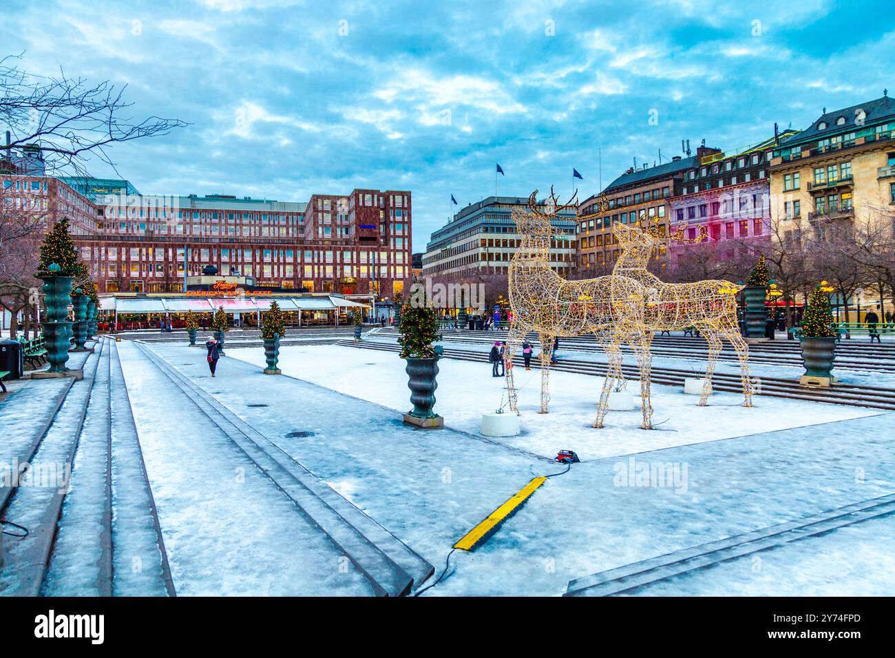 Kungsträdgården dekoriert für Weihnachten im Winter, Stockholm, Schweden Stockfoto