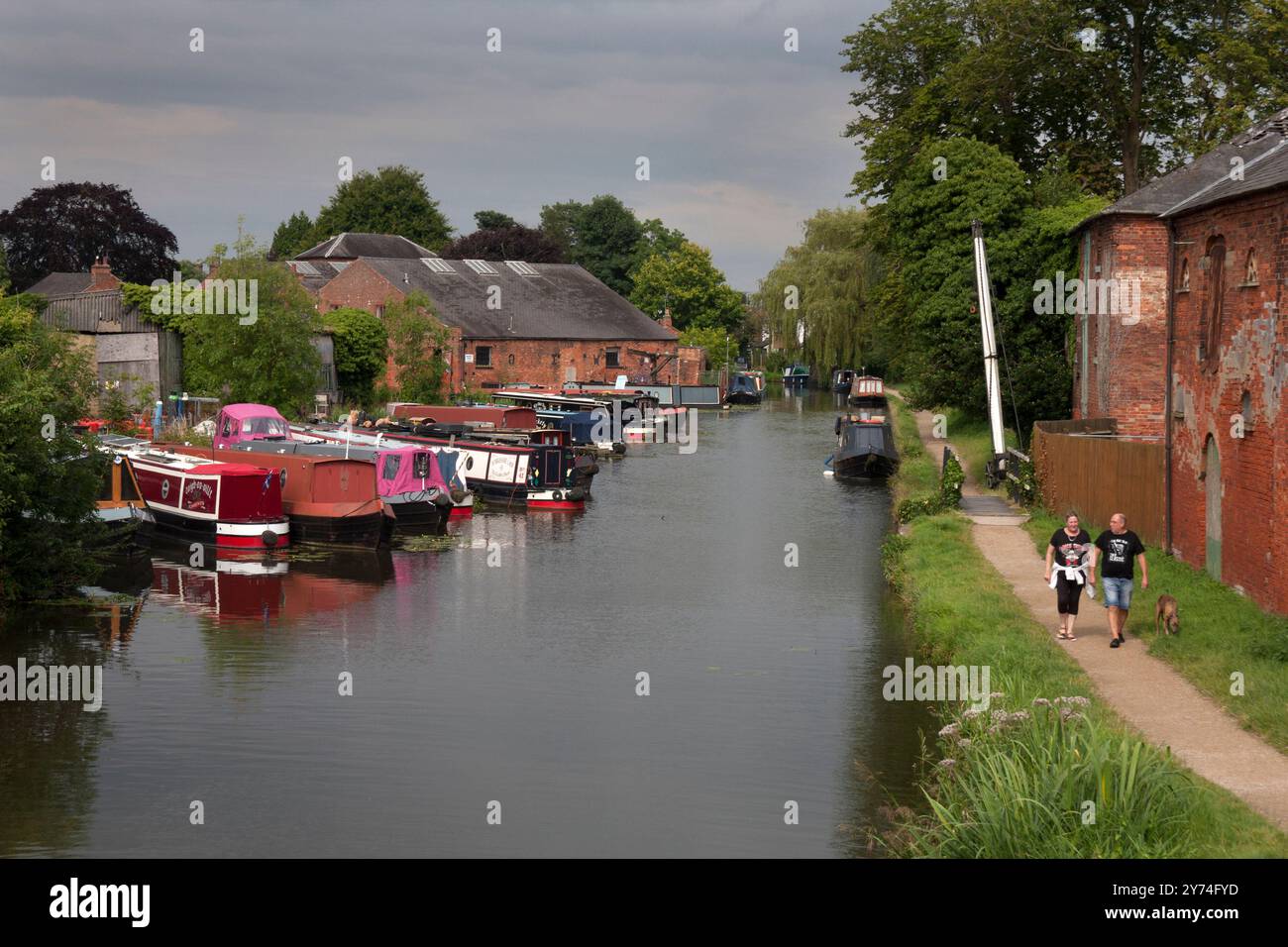 Der Trent & Mersey Kanal in Shardlow, Nottinghamshire, England Stockfoto