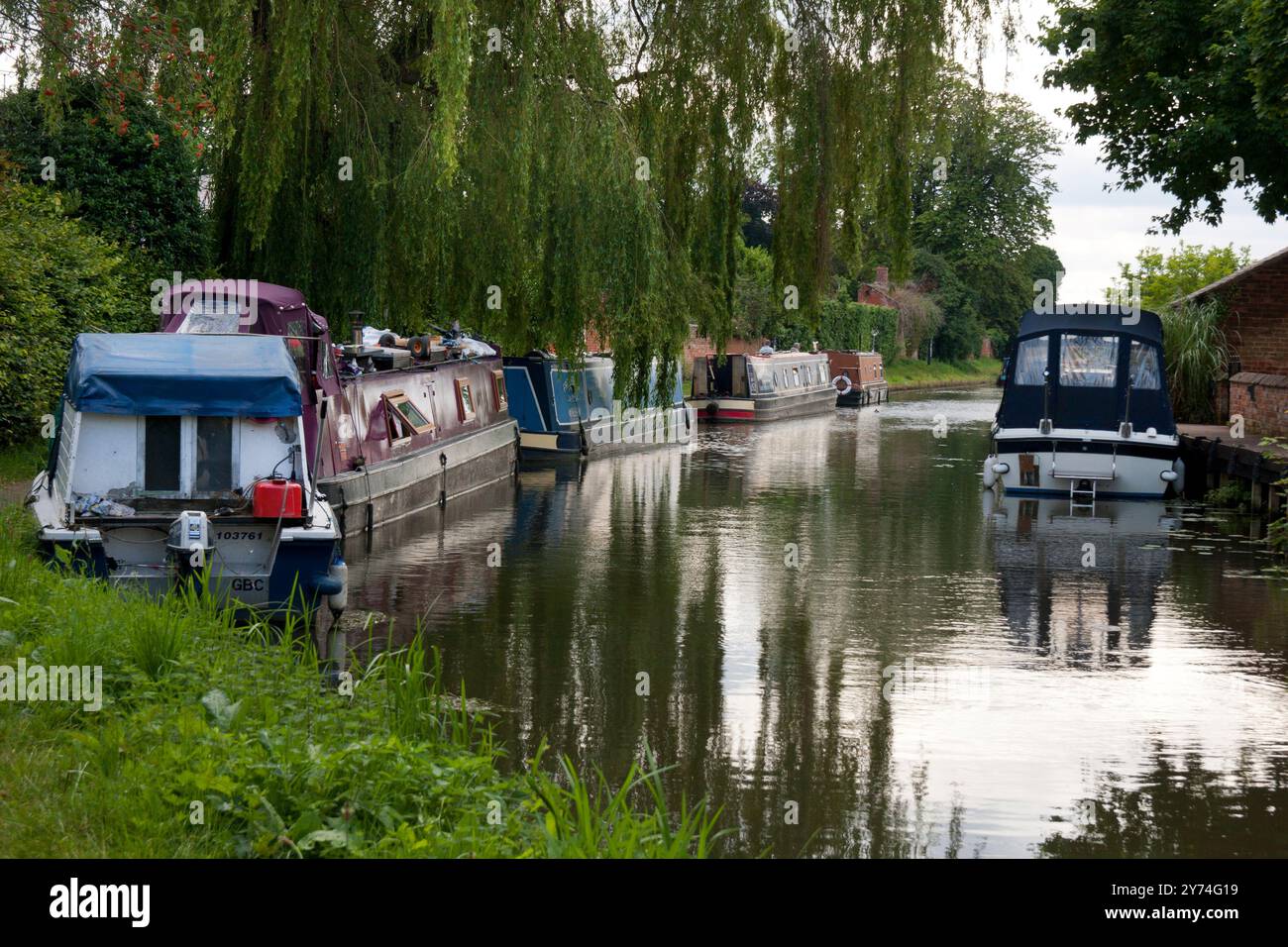 Der Trent & Mersey Kanal in Shardlow, Nottinghamshire, England Stockfoto