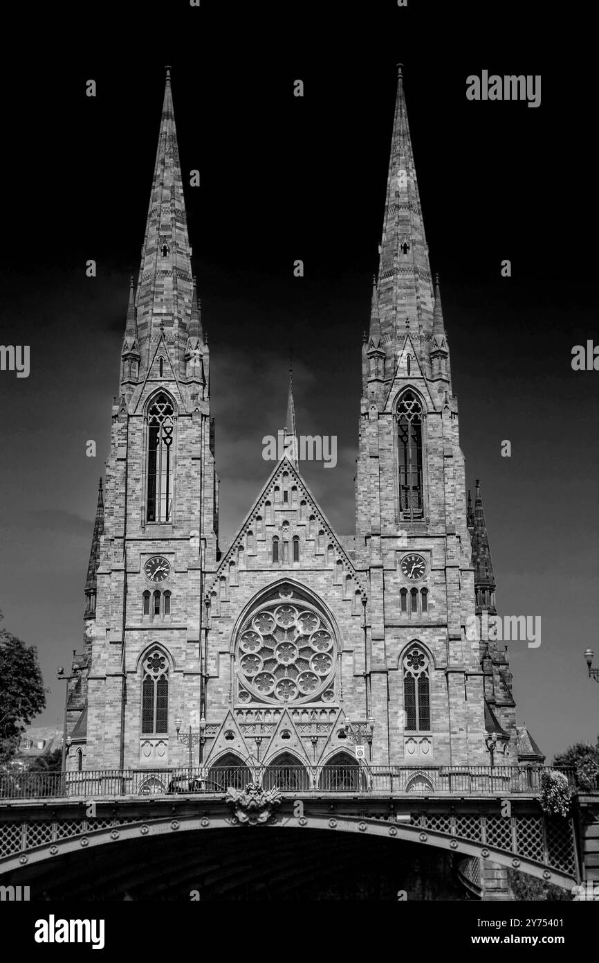 Die St. Paul's Reformierte Kirche ist die wichtigste protestantische Kathedrale im Elsass, wenn nicht sogar in Frankreich. Stockfoto