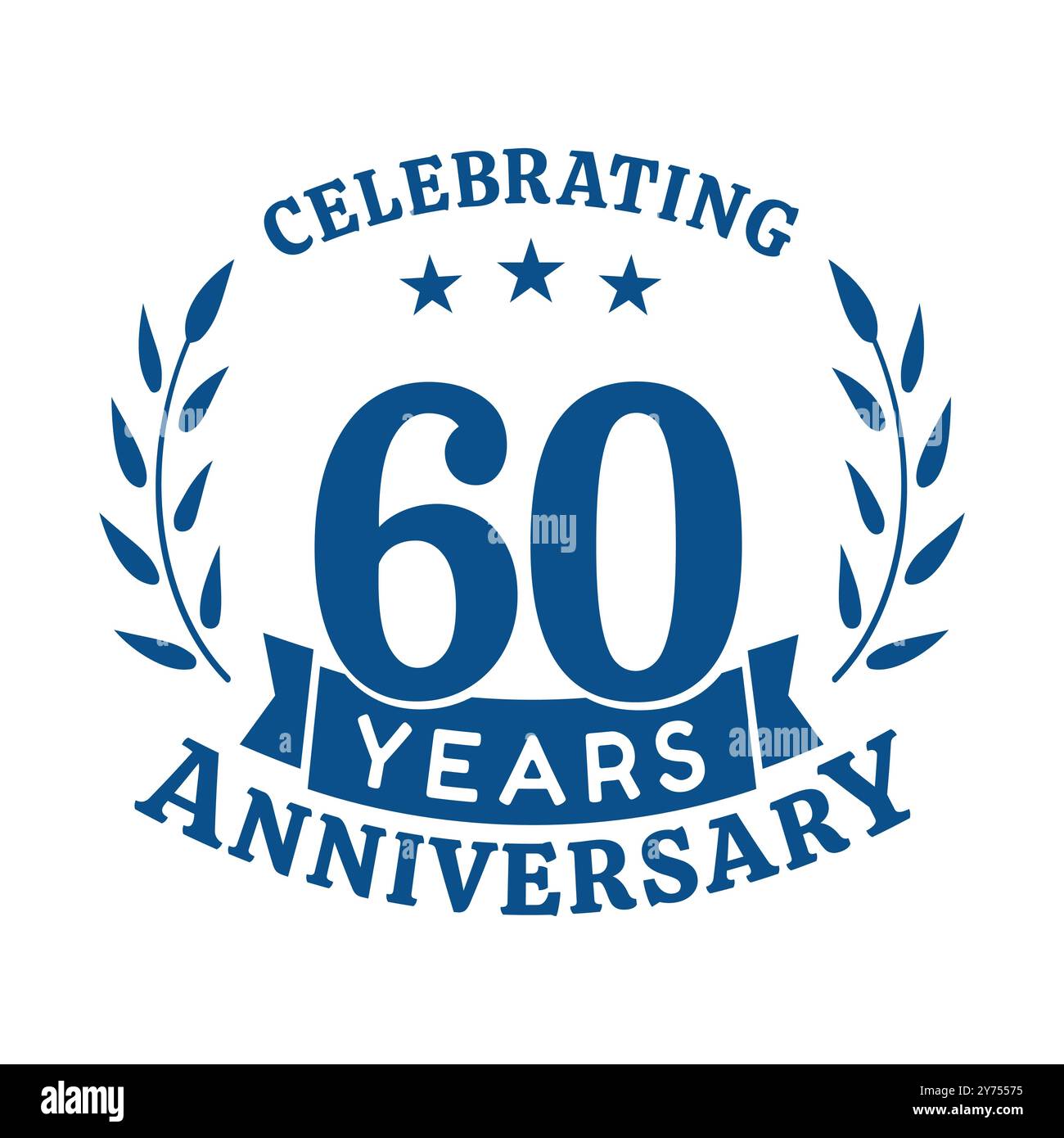 Designvorlage zum 60-jährigen Jubiläum. 60 Jahre Vektor und Illustration Stock Vektor