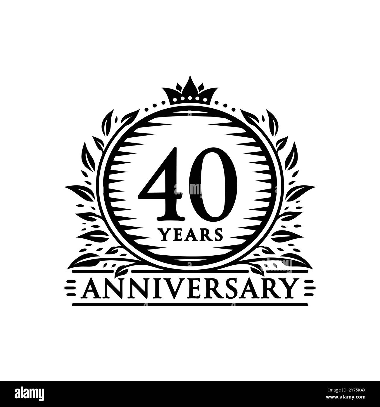40 Jahre Jubiläum-Design-Vorlage. Logo zum 40-jährigen Jubiläum. Vektor und Illustration. Stock Vektor