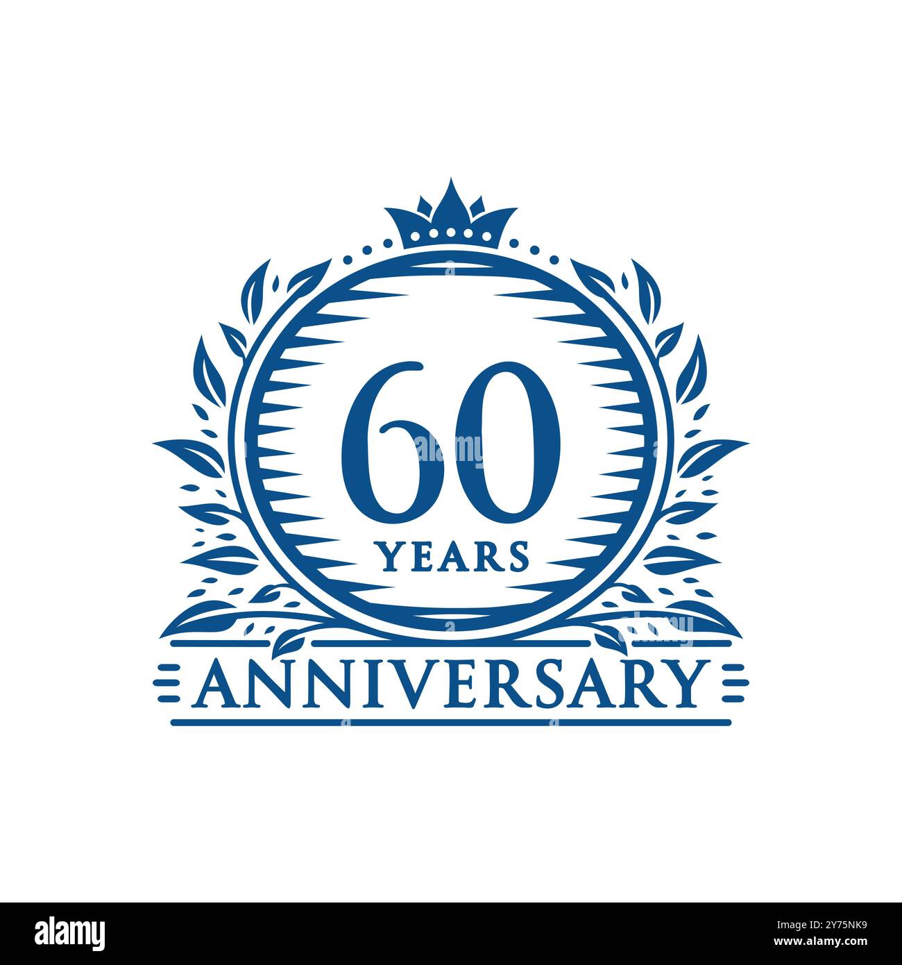 60 Jahre Jubiläum-Design-Vorlage. Logo zum 60-jährigen Jubiläum. Vektor und Illustration. Stock Vektor
