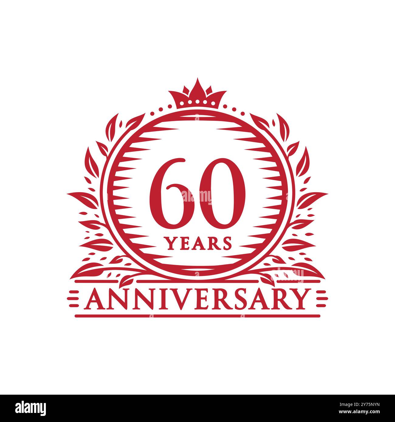 60 Jahre Jubiläum-Design-Vorlage. Logo zum 60-jährigen Jubiläum. Vektor und Illustration. Stock Vektor