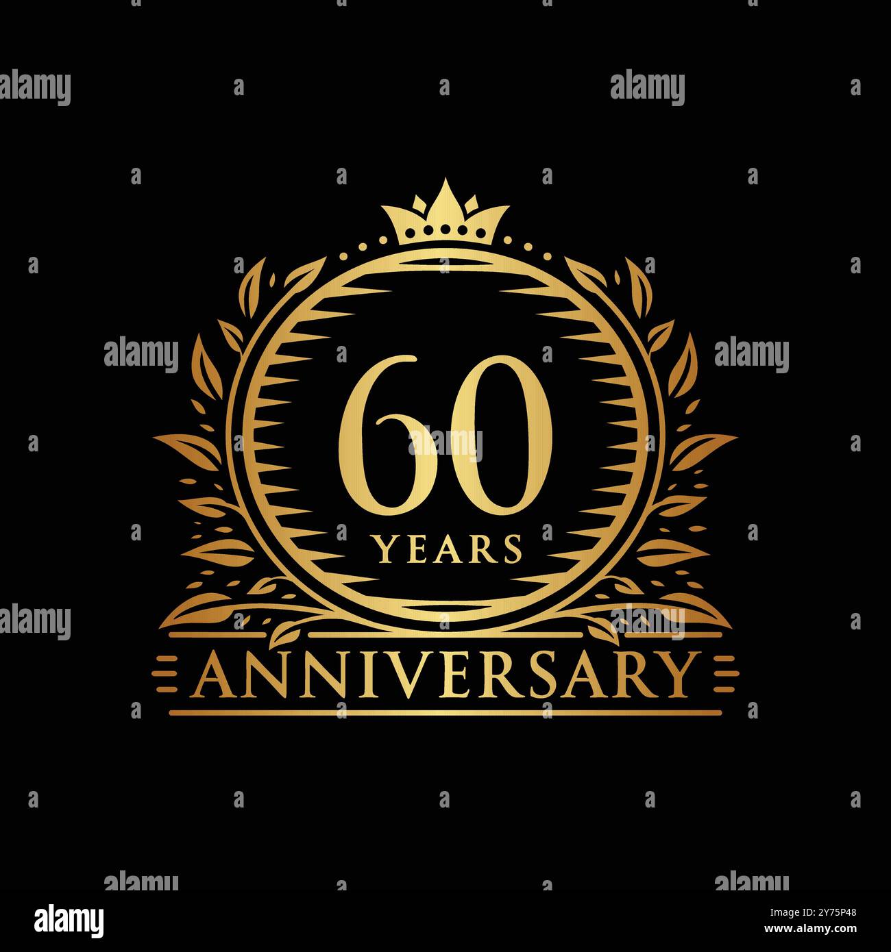 60 Jahre Jubiläum-Design-Vorlage. Logo zum 60-jährigen Jubiläum. Vektor und Illustration. Stock Vektor