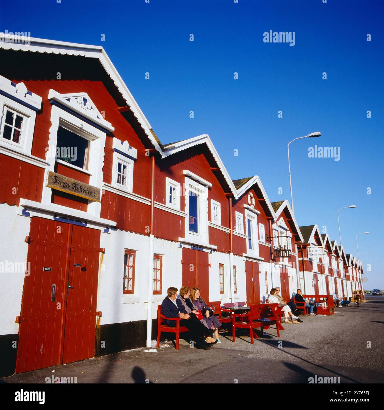 Im Hafen von Skagen, Nordjütland, Dänemark um 1985. Stockfoto