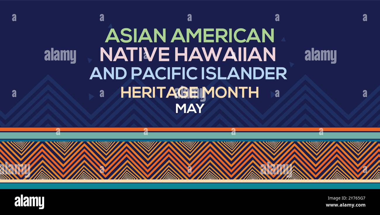 Asiatisch-amerikanischer, hawaiianischer und pazifischer Inselbewohner. Vektorbanner für Social Media Post Banner Design Illustrationshintergrund Stock Vektor