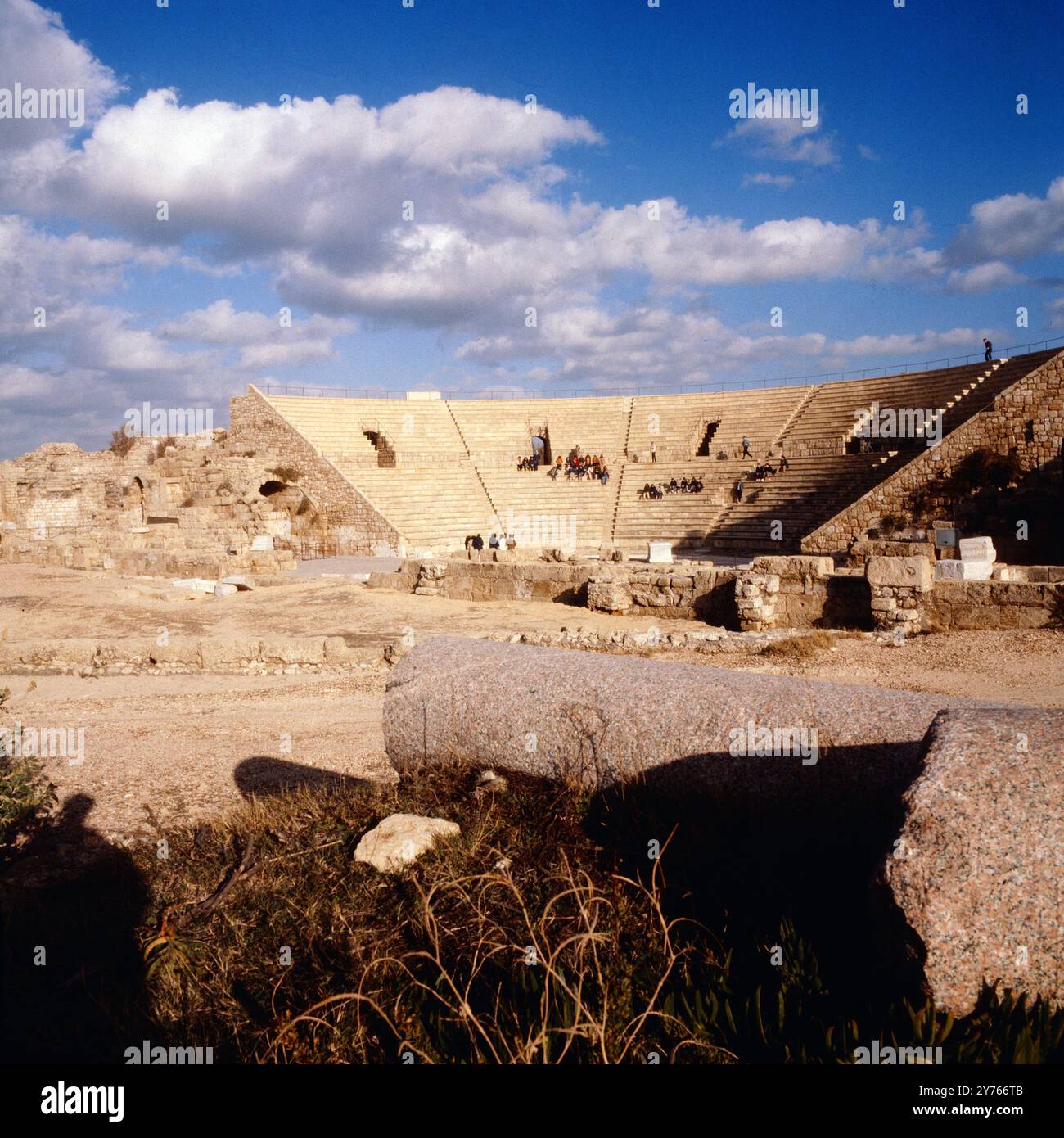 Das römische Theater in Caesarea (Kesarya) Maritima, antike Stadt der römischen Provinz Judäa, Israel um 1986. Stockfoto