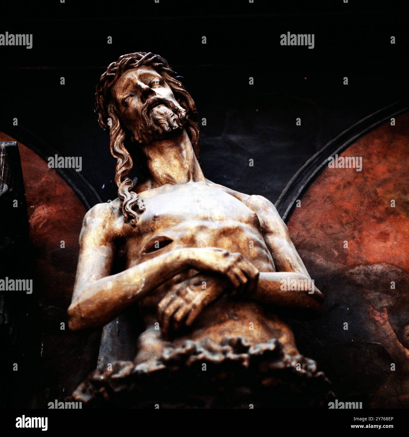 Darstellung vom toten Jesus Christus im Stephansdom in Wien, Österreich um 1981. Stockfoto