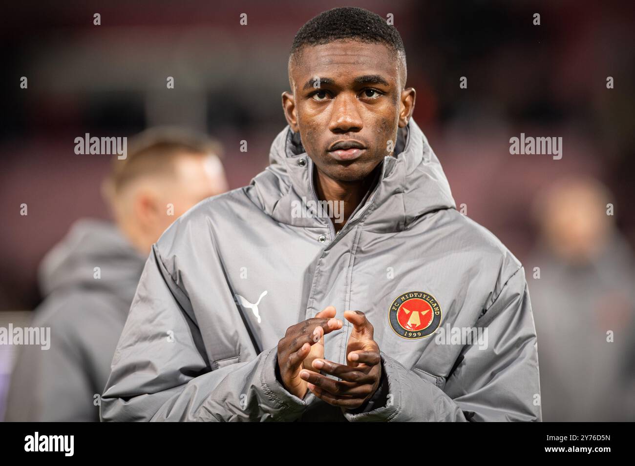 Herning, Dänemark. September 2024. Denil Castillo vom FC Midtjylland nach dem Spiel der UEFA Europa League zwischen dem FC Midtjylland und TSG Hoffenheim in der MCH Arena in Herning. Stockfoto