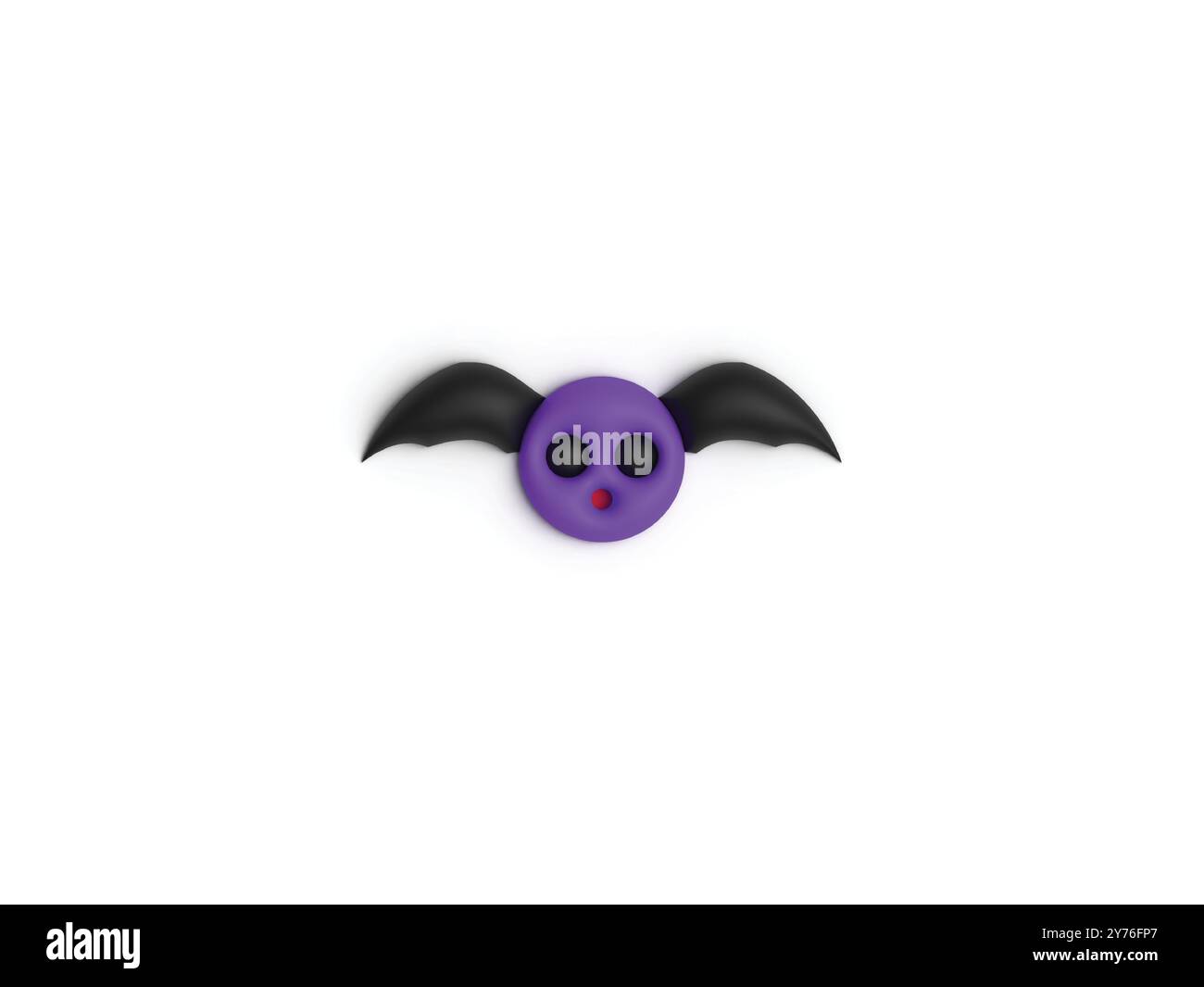 Niedliche lila schwarze Fledermaus halloween 3D Illustration Stock Vektor