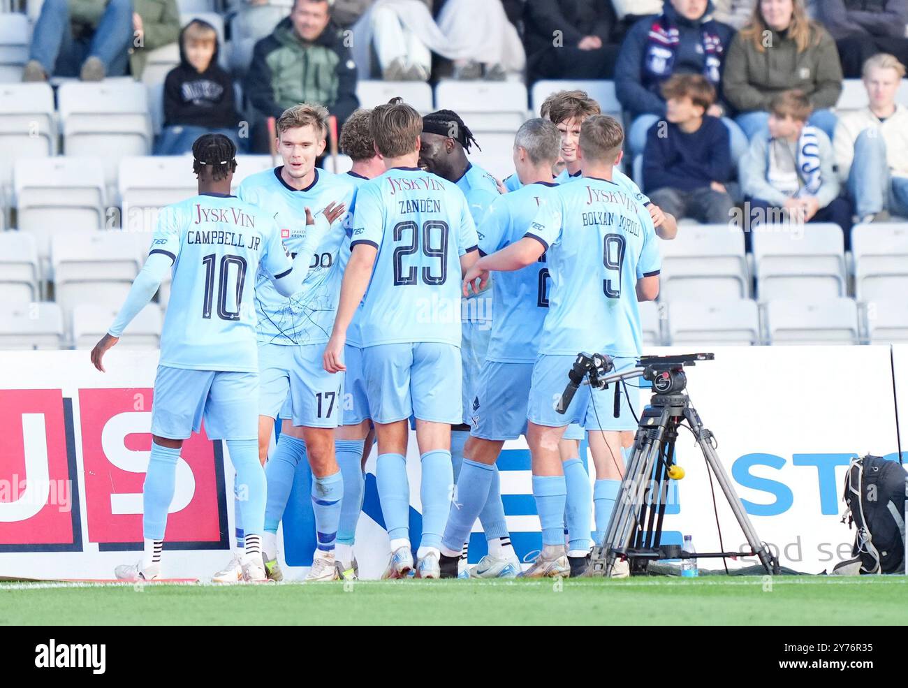 Aarhus, Dänemark. September 2024. Randers erzielte beim Superliga-Spiel zwischen AGF und Randers FC im Ceres Park in Aarhus am Samstag, den 28. September 2024, ein 1:01. (Foto: Claus Fisker/Ritzau Scanpix) Credit: Ritzau/Alamy Live News Credit: Ritzau/Alamy Live News Stockfoto