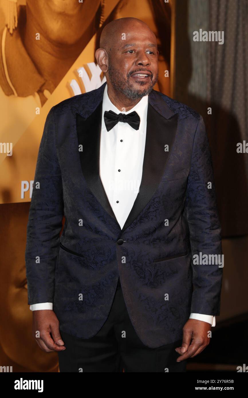 New York, NY - 27. September 2024: Forest Whitaker nimmt an der Whitaker Peace & Development Initiative Faces of Hope Gala in Gotham Hall in New York Teil. Bei der Gala, die in Zusammenarbeit mit der Generalversammlung der Vereinten Nationen stattfand, wurden Friedensstifter und Führer gefeiert, die sich der Transformation der von Konflikten betroffenen Gemeinschaften widmen. Die Veranstaltung bot inspirierende Geschichten über Resilienz und hob die Auswirkungen von WPDI in Afrika, Nordamerika und Europa hervor. Foto: Giada Papini Rampelotto/EuropaNewswire Stockfoto