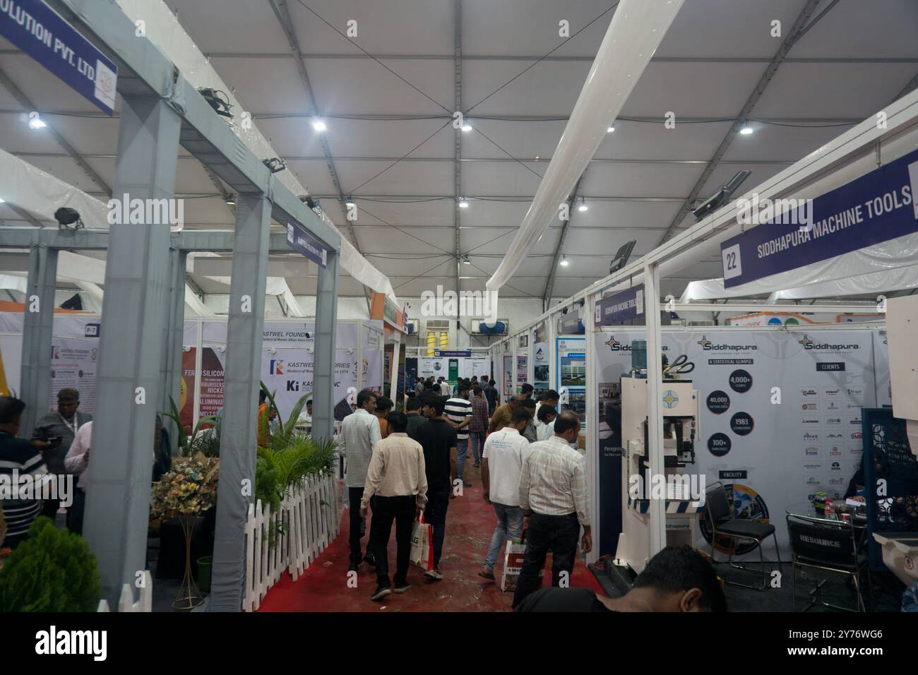 Rajkot, Gujarat, Indien. September 2024. Siddhapura Tools Stand, Rajkot Machine Tools Show 2024. Quelle: Nasirkhan Davi/Alamy Live News Stockfoto