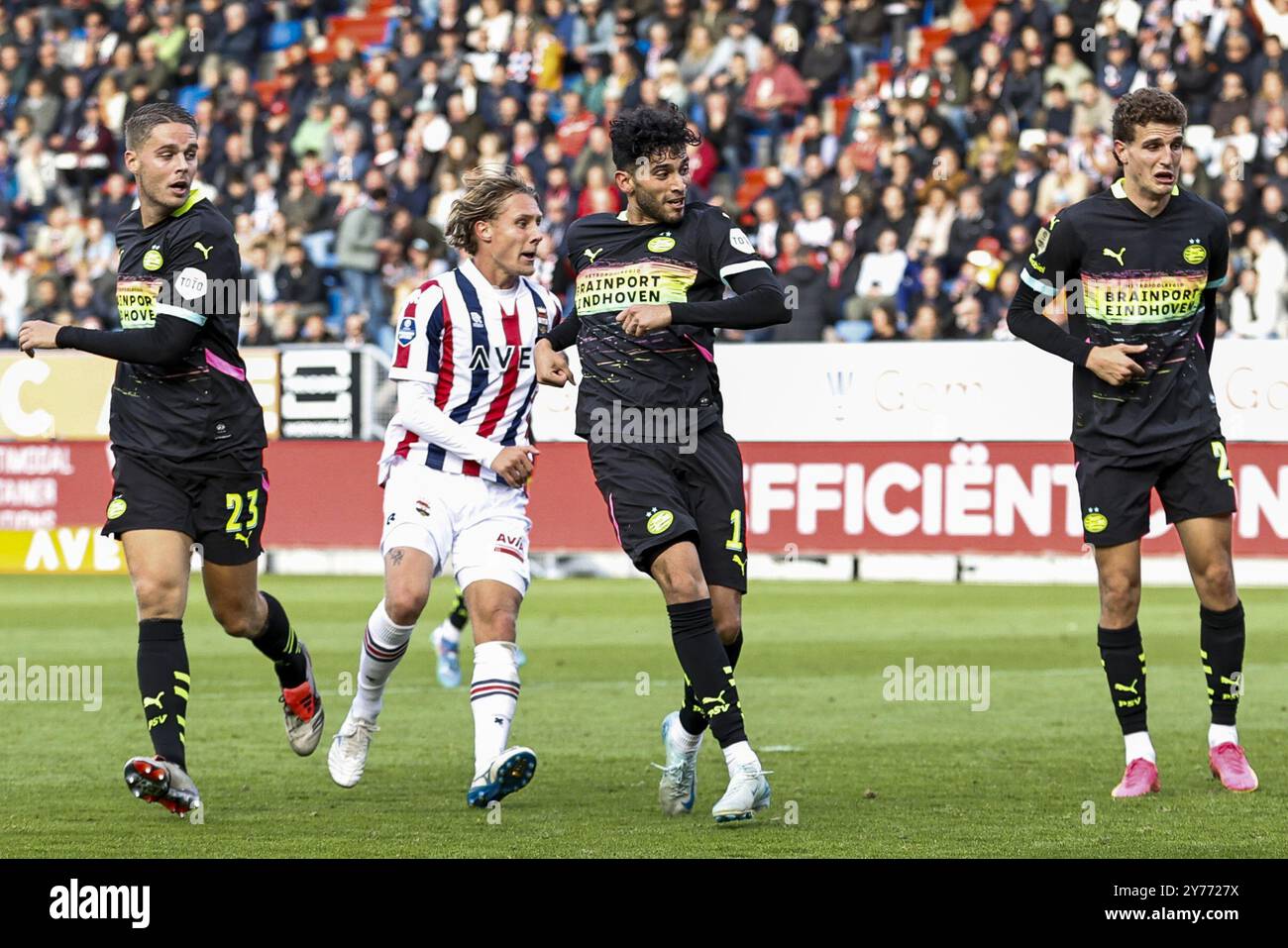 TILBURG: Ricardo Pepi vom PSV Eindhoven erzielte 2-0 beim niederländischen Eredivisie-Spiel zwischen Willem II und PSV Eindhoven im Koning Willem II Stadium am 28. September 2024 in Tilburg, Niederlande. ANP MAURICE VAN STEEN Stockfoto