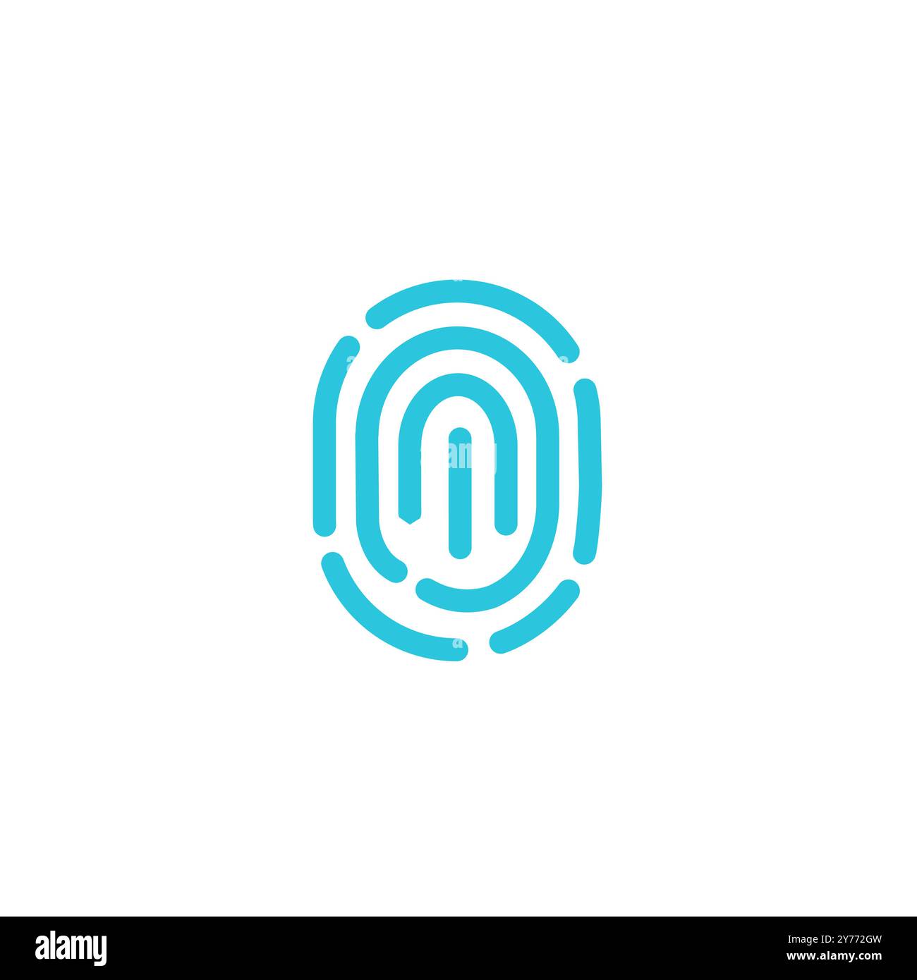 Einzigartigkeit, Fingerabdrucksymbol. Isoliert auf weißem Hintergrund. Aus blauer Symbolgruppe. Stock Vektor