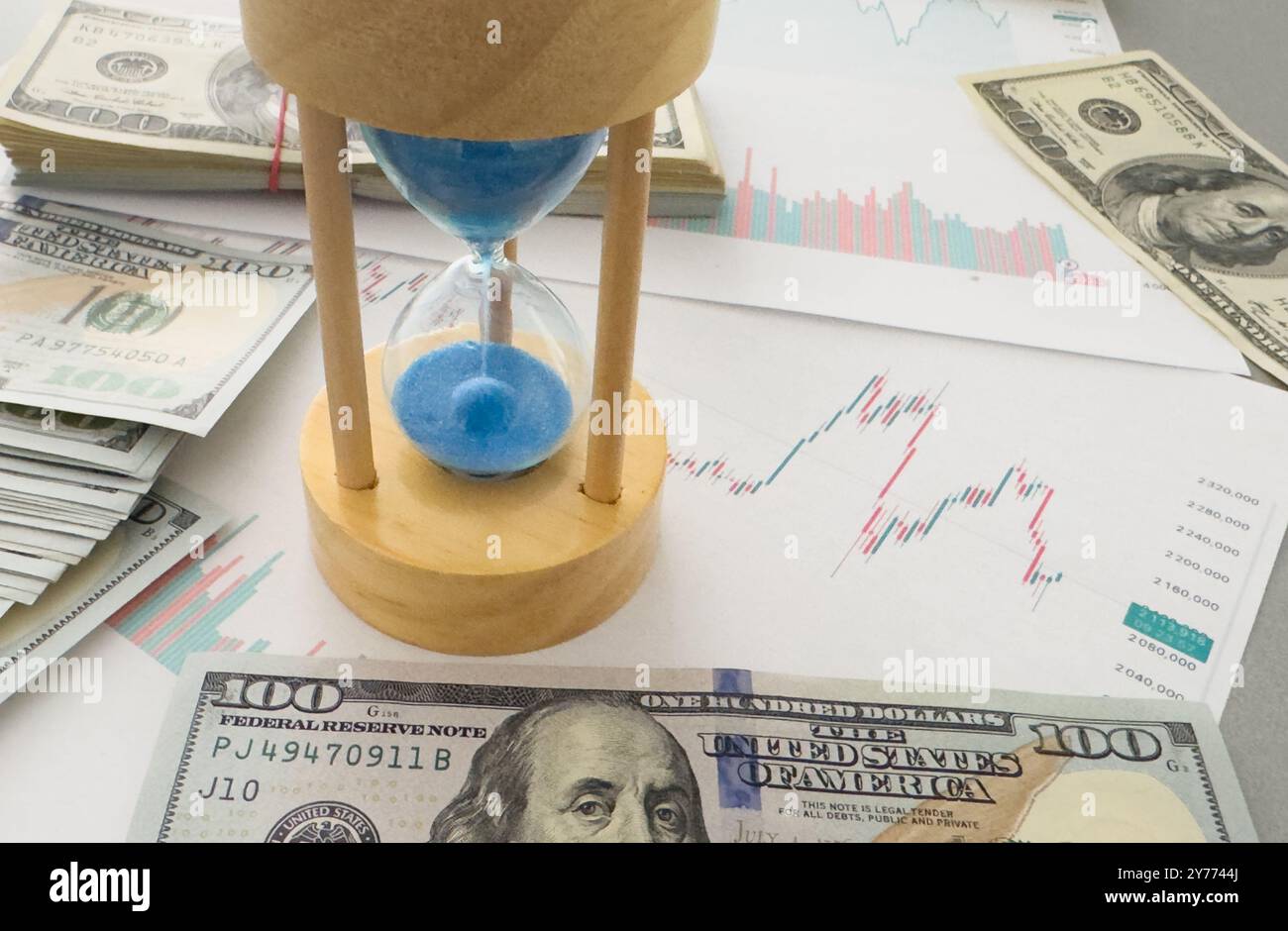 Candle Stick Graph-Diagramm der Börsenhandel Investitionen Stockfoto