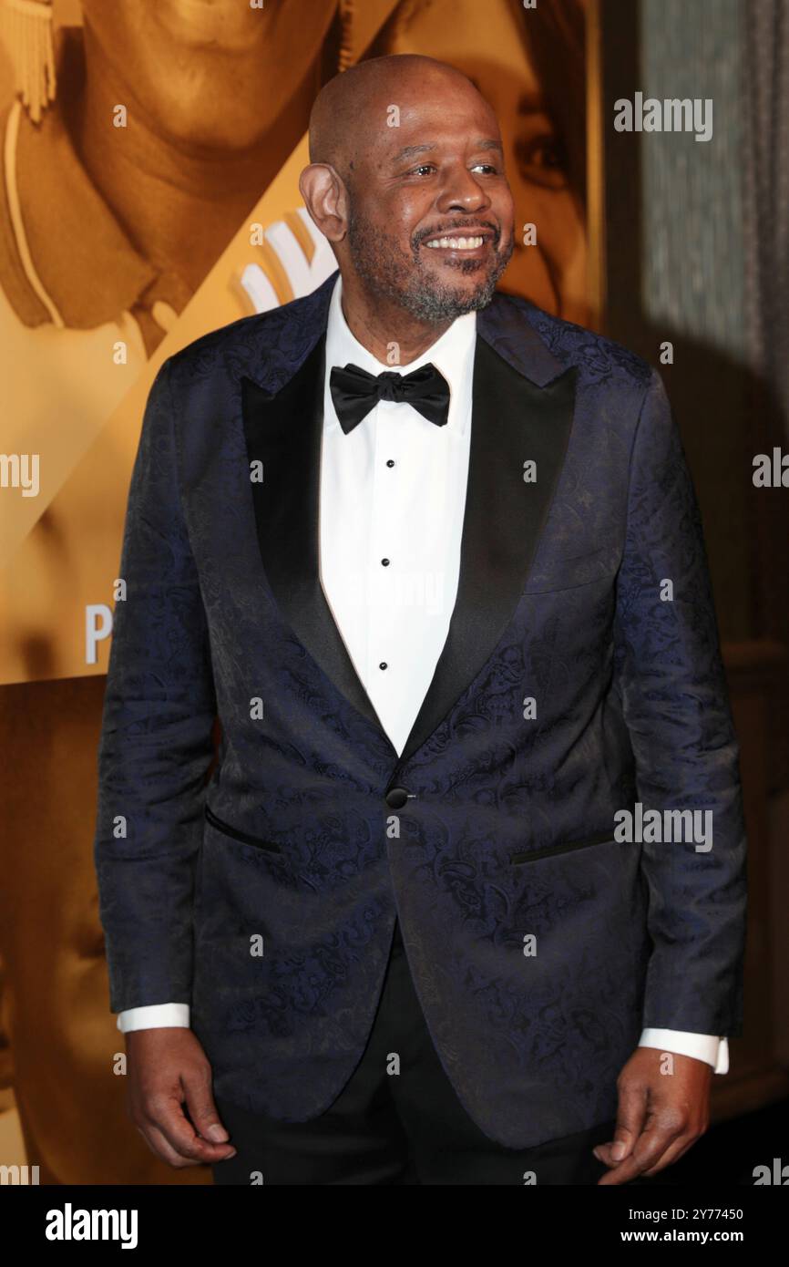 New York, NY - 27. September 2024: Forest Whitaker nimmt an der Whitaker Peace & Development Initiative Faces of Hope Gala in Gotham Hall in New York Teil. Bei der Gala, die in Zusammenarbeit mit der Generalversammlung der Vereinten Nationen stattfand, wurden Friedensstifter und Führer gefeiert, die sich der Transformation der von Konflikten betroffenen Gemeinschaften widmen. Die Veranstaltung bot inspirierende Geschichten über Resilienz und hob die Auswirkungen von WPDIs in Afrika, Nordamerika und Europa hervor. Foto: Giada Papini Rampelotto/EuropaNewswire Stockfoto