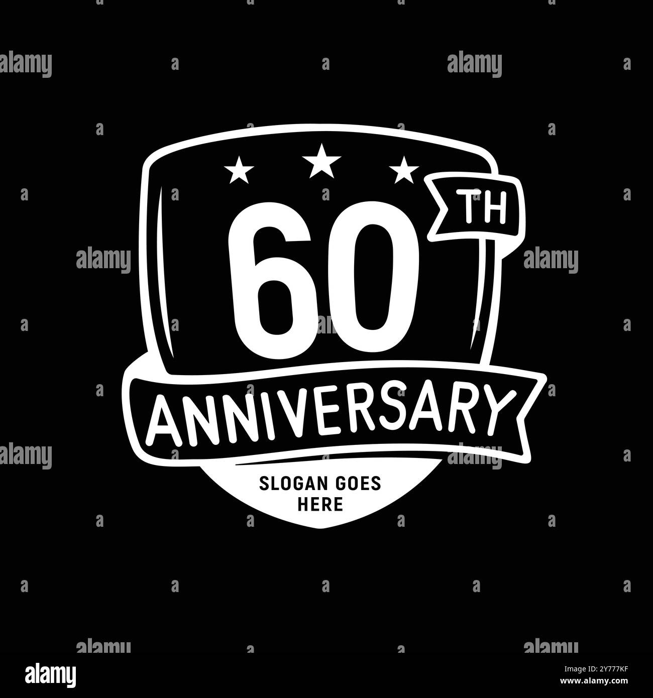 Design-Vorlage für 60-jähriges Jubiläum. Logo zum 60-jährigen Jubiläum. Vektor und Illustration. Stock Vektor