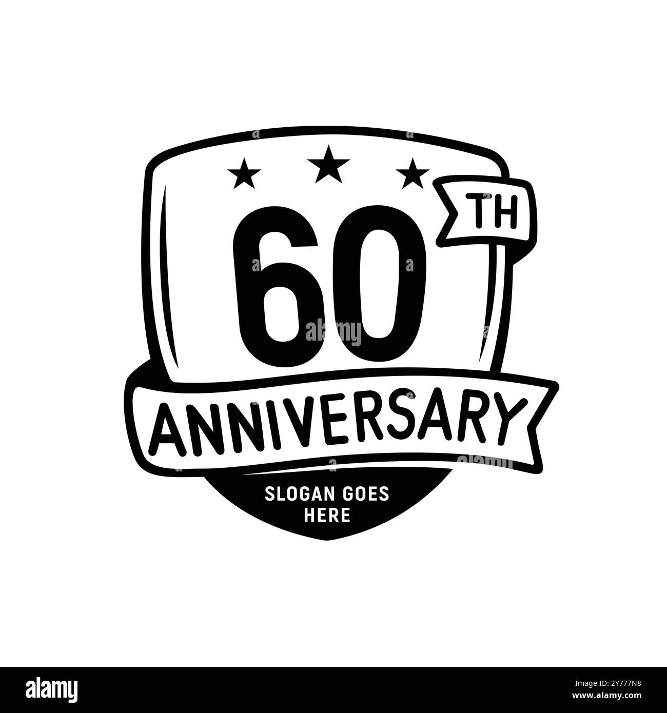 Design-Vorlage für 60-jähriges Jubiläum. Logo zum 60-jährigen Jubiläum. Vektor und Illustration. Stock Vektor