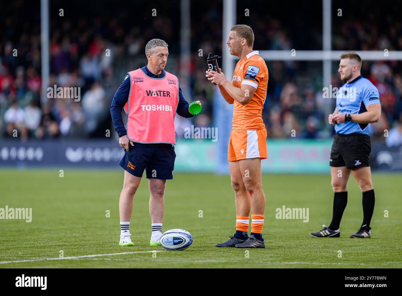 LONDON, VEREINIGTES KÖNIGREICH. 28. September 24. Während Saracens vs Sale Sharks - Gallagher Premiership Rugby Round 2 im StoneX Stadium am Samstag, 28. September 2024. LONDON ENGLAND. Quelle: Taka G Wu/Alamy Live News Stockfoto