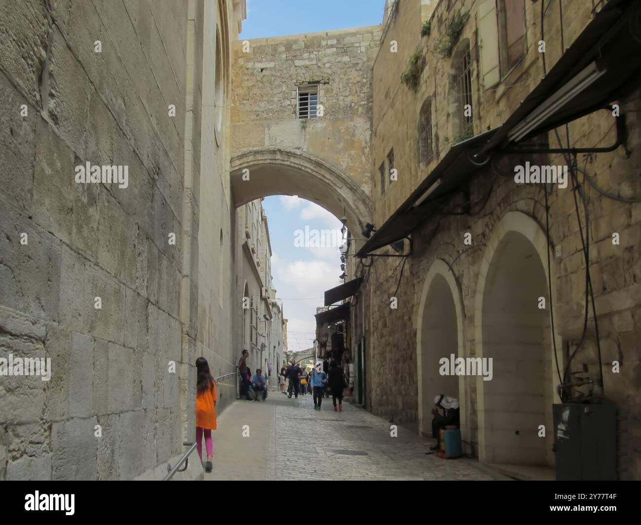 Jerusalem; Israel - 12. Mai. 2015:; entlang der Route der Via Dolorosa gibt es viele kleine Kapellen und Kirchen, die an verschiedene Ereignisse in J erinnern Stockfoto