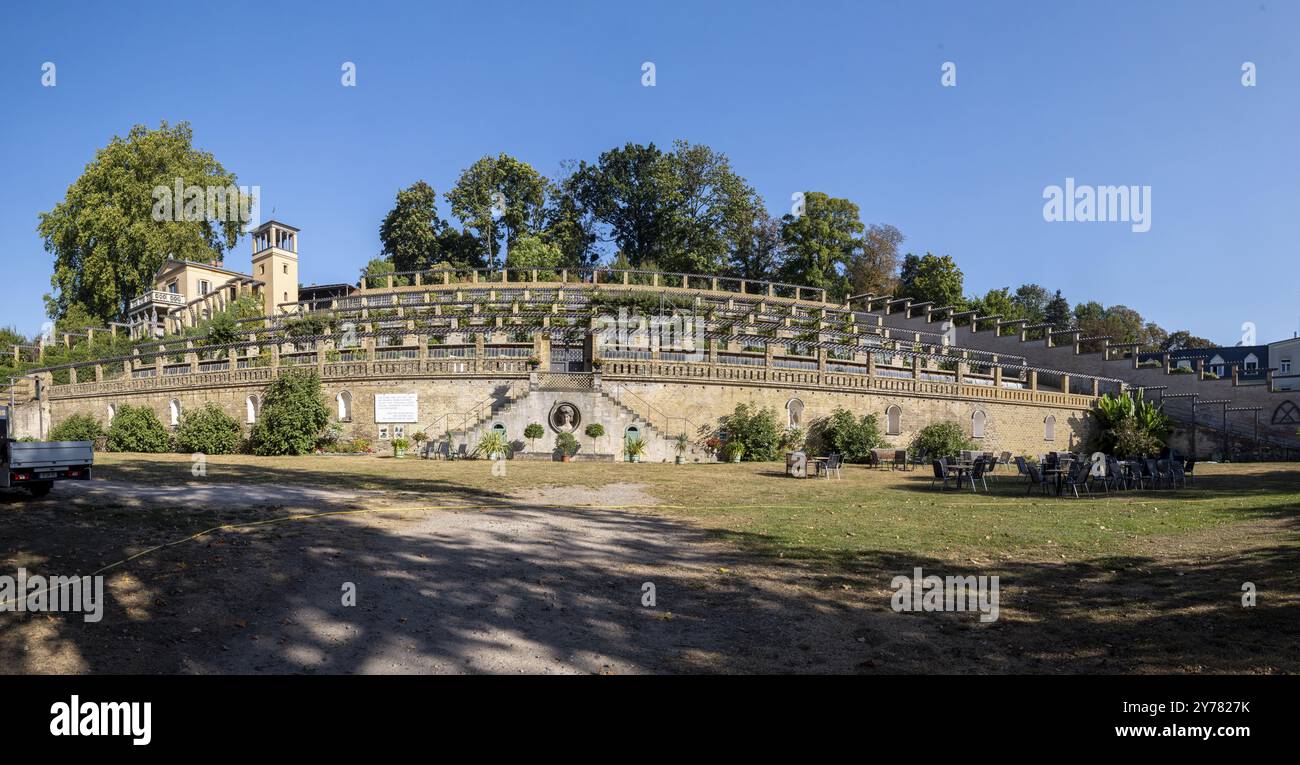 Winzerberg in Potsdam, Stiftung Preußische Paläste und Gärten Berlin-Brandenburg. Teil des Potsdamer Weltkulturerbes. Stadtblick auf Potsdam, Bran Stockfoto