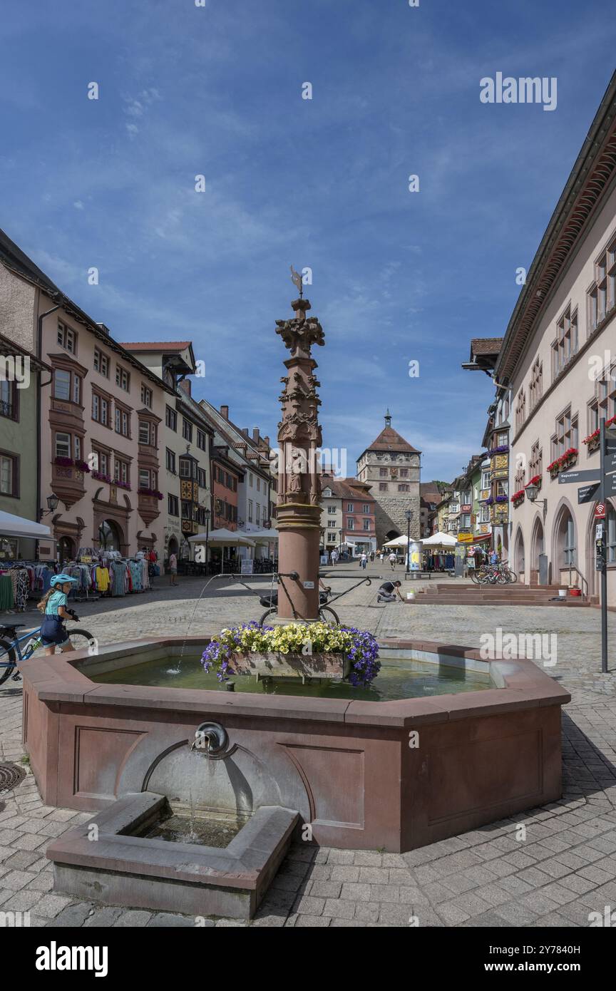 Apostelbrunnen, Hauptstr., Rottweil, Baden-Württemberg, Deutschland, Europa Stockfoto
