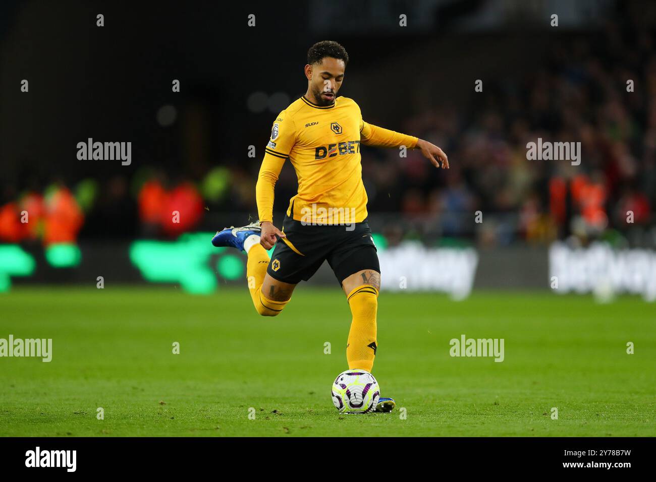 Wolverhampton, Großbritannien. September 2024. Matheus Cunha of Wolves während des Premier League-Spiels zwischen Wolverhampton Wanderers und Liverpool Credit: MI News & Sport /Alamy Live News Stockfoto