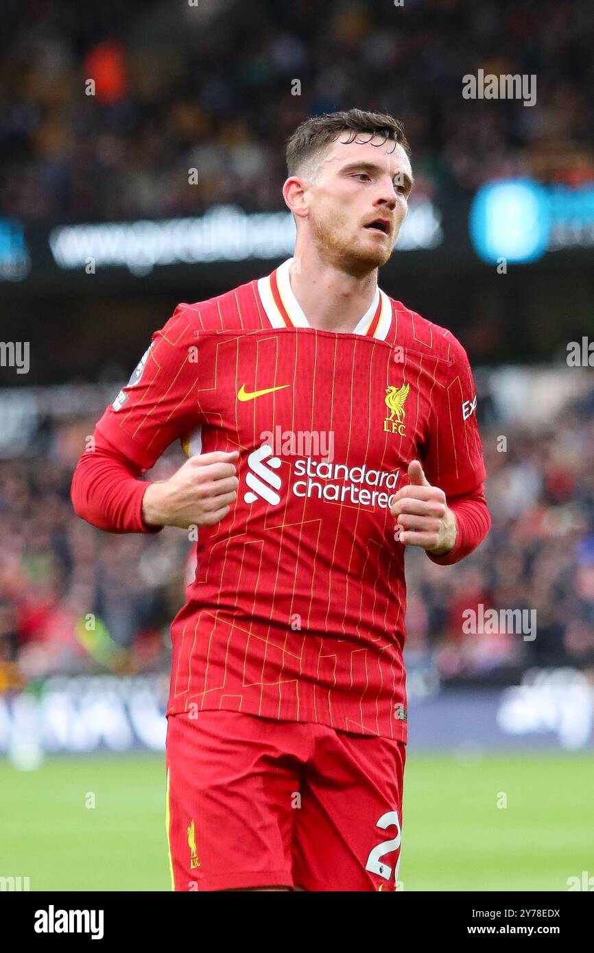 Wolverhampton, Großbritannien. September 2024. Andrew Robertson aus Liverpool während des Premier League-Spiels zwischen Wolverhampton Wanderers und Liverpool Credit: MI News & Sport /Alamy Live News Stockfoto