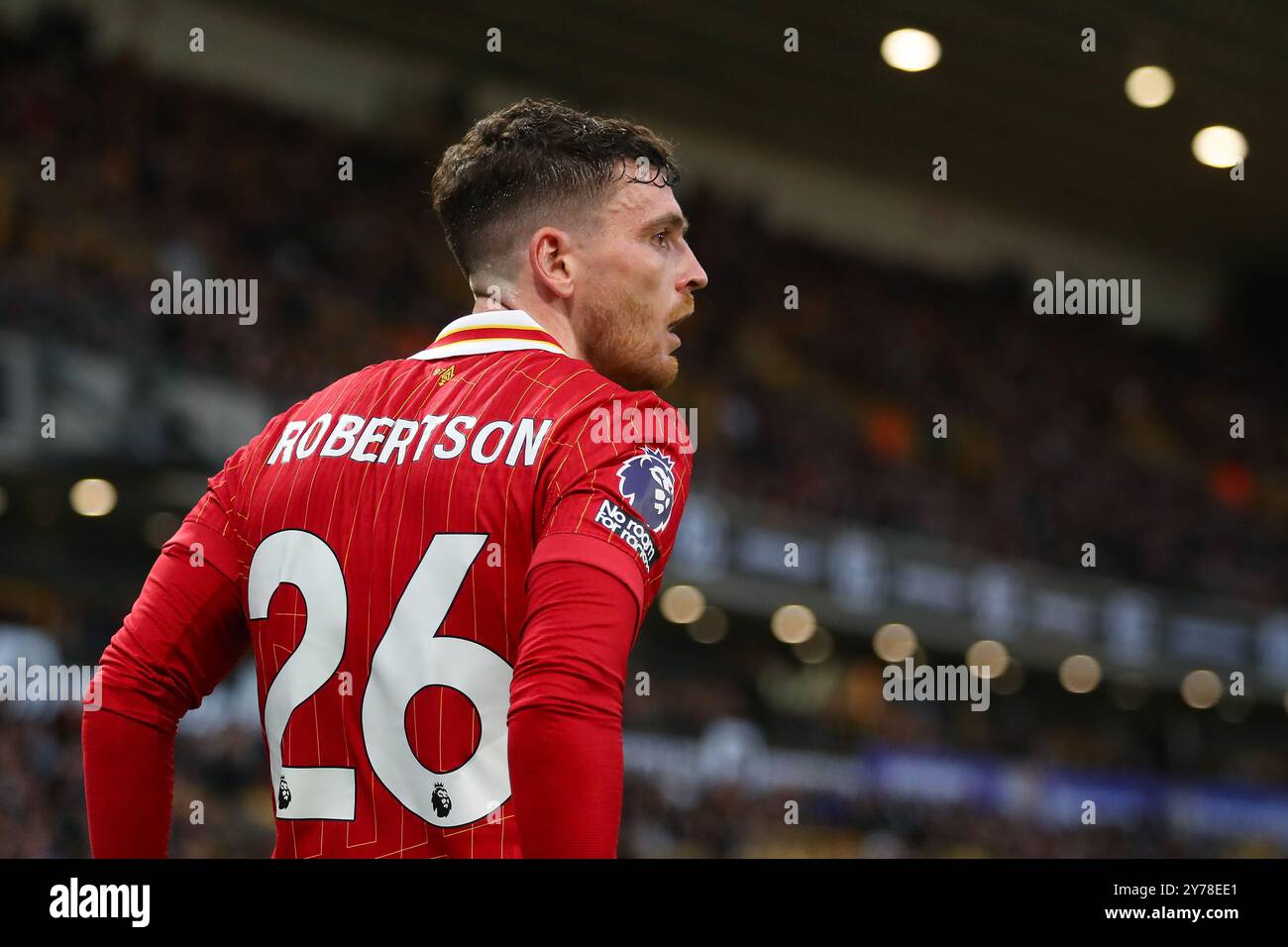 Wolverhampton, Großbritannien. September 2024. Andrew Robertson aus Liverpool während des Premier League-Spiels zwischen Wolverhampton Wanderers und Liverpool Credit: MI News & Sport /Alamy Live News Stockfoto