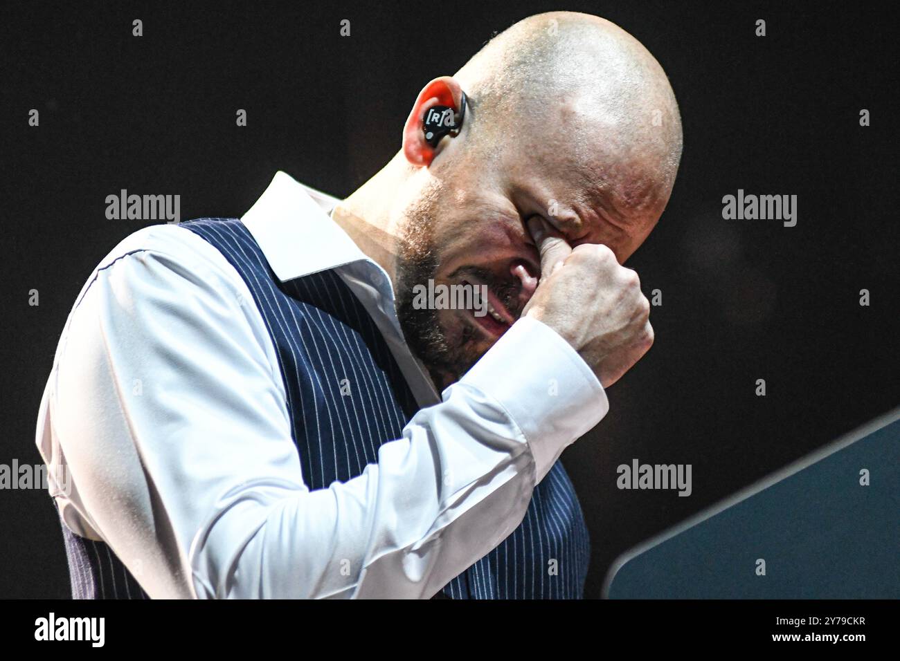 Buenos Aires, Argentinien (28. September 2024). Puerto-ricanische Sängerin und Rapperin Residente (René Pérez, ehemalige Calle 13) trat live in Buenos Aires auf. Quelle: Mariano Garcia/Alamy Live News Stockfoto