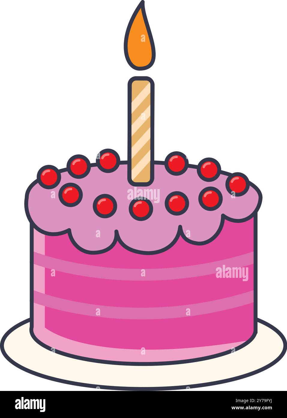 Geburtstagskuchen Vektor Illustration Pink Stock Vektor