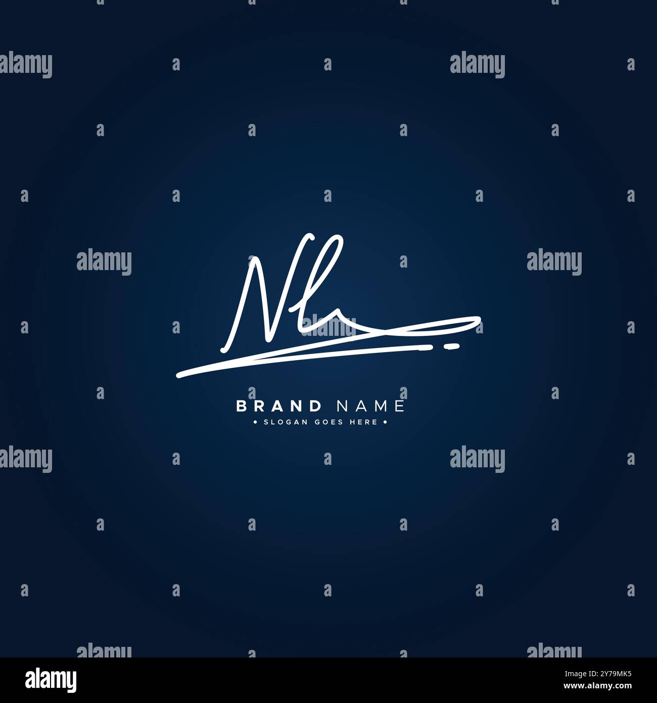 Simple Signature Logo für Alphabet NL – handschriftliche Signatur für Fotografie und Modegeschäft Stock Vektor