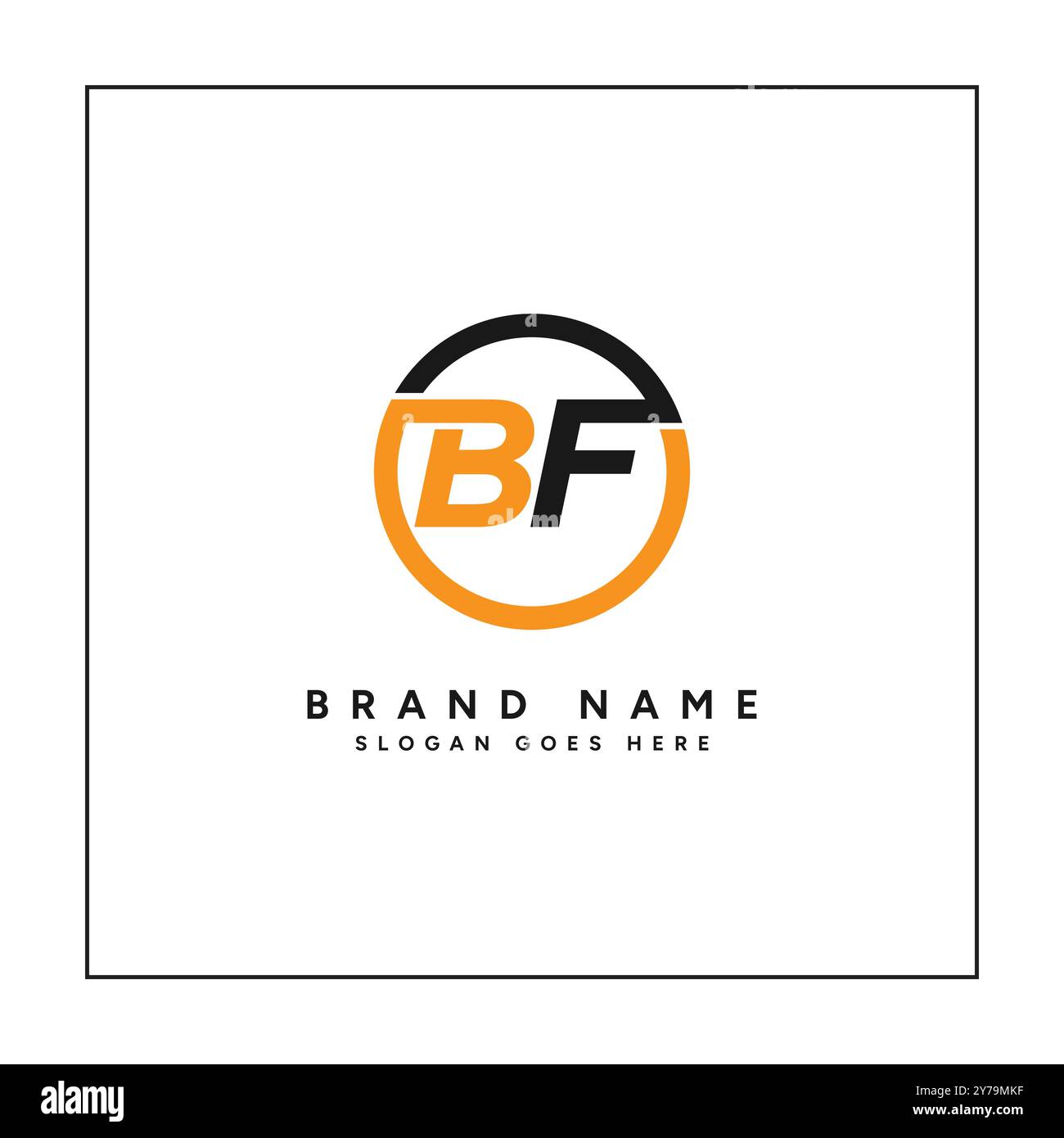 Abstraktes Letter BF Logo – Initial Monogramm Template für Alphabet B und F Stock Vektor
