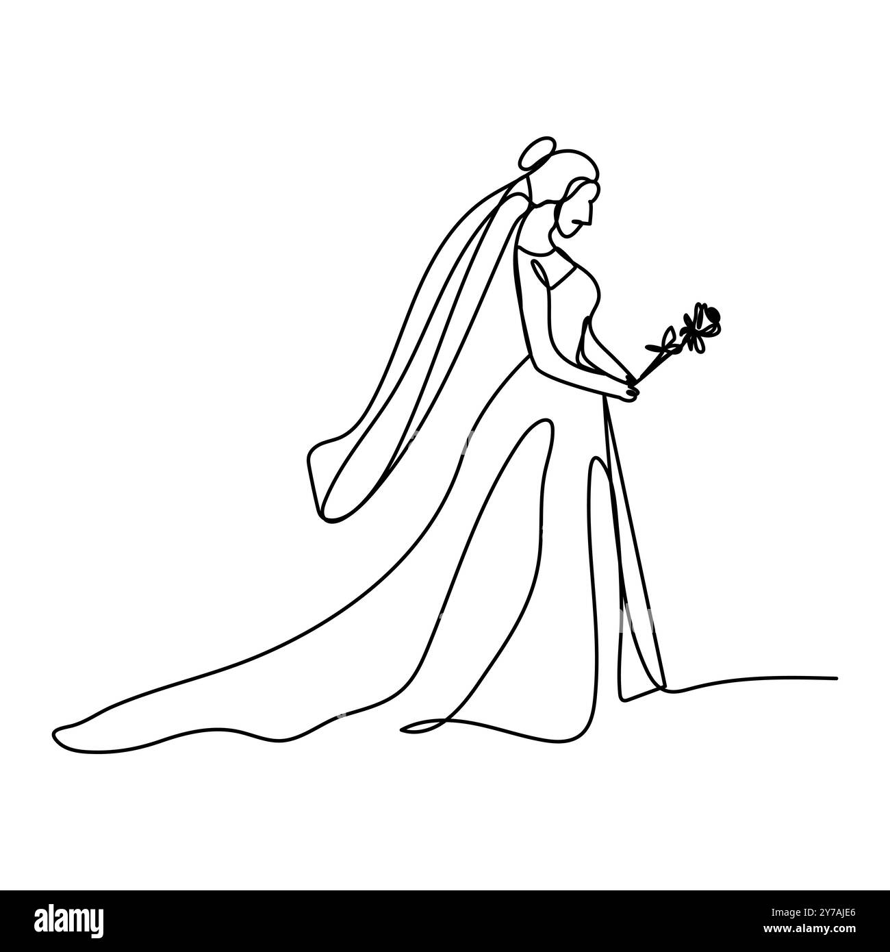 Paar Hochzeit Kuss und Umarmung Datum Oneline kontinuierliche einzelne Linie Kunst eine Linie Zeichnung des umarmenden Paar Vektor Minimalismus. Mit einer Hand gezeichnet Stock Vektor