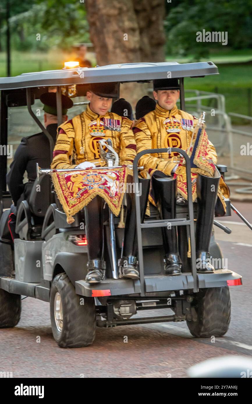 Household Kavallerry State Trumpeter, Birdcage Walk, London, England, Großbritannien Stockfoto