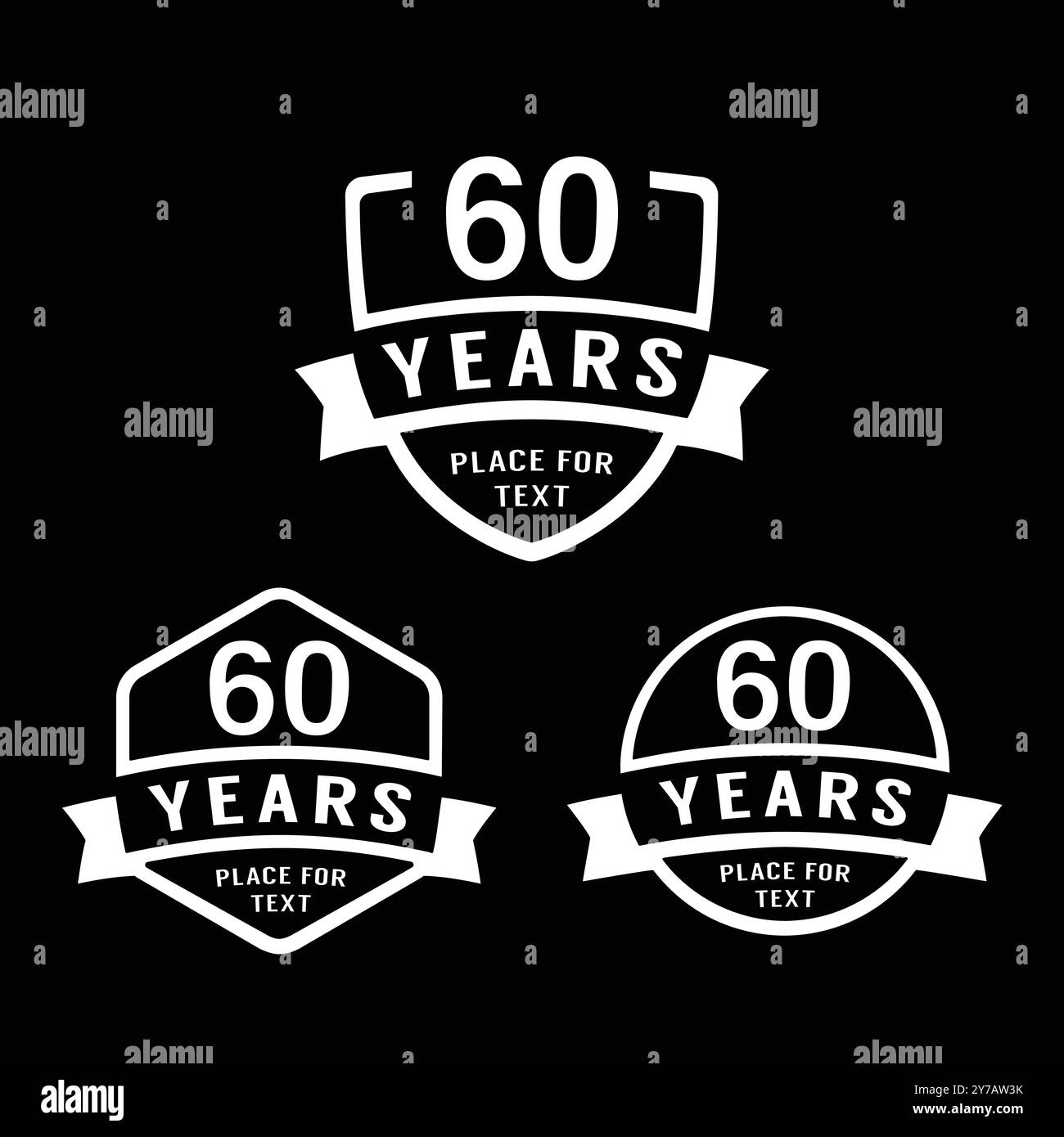Logotype für 60-jähriges Jubiläum. Logo-Kollektion zum 60. Geburtstag. Set aus Designvorlage zum Jubiläum. Vektorabbildung. Stock Vektor