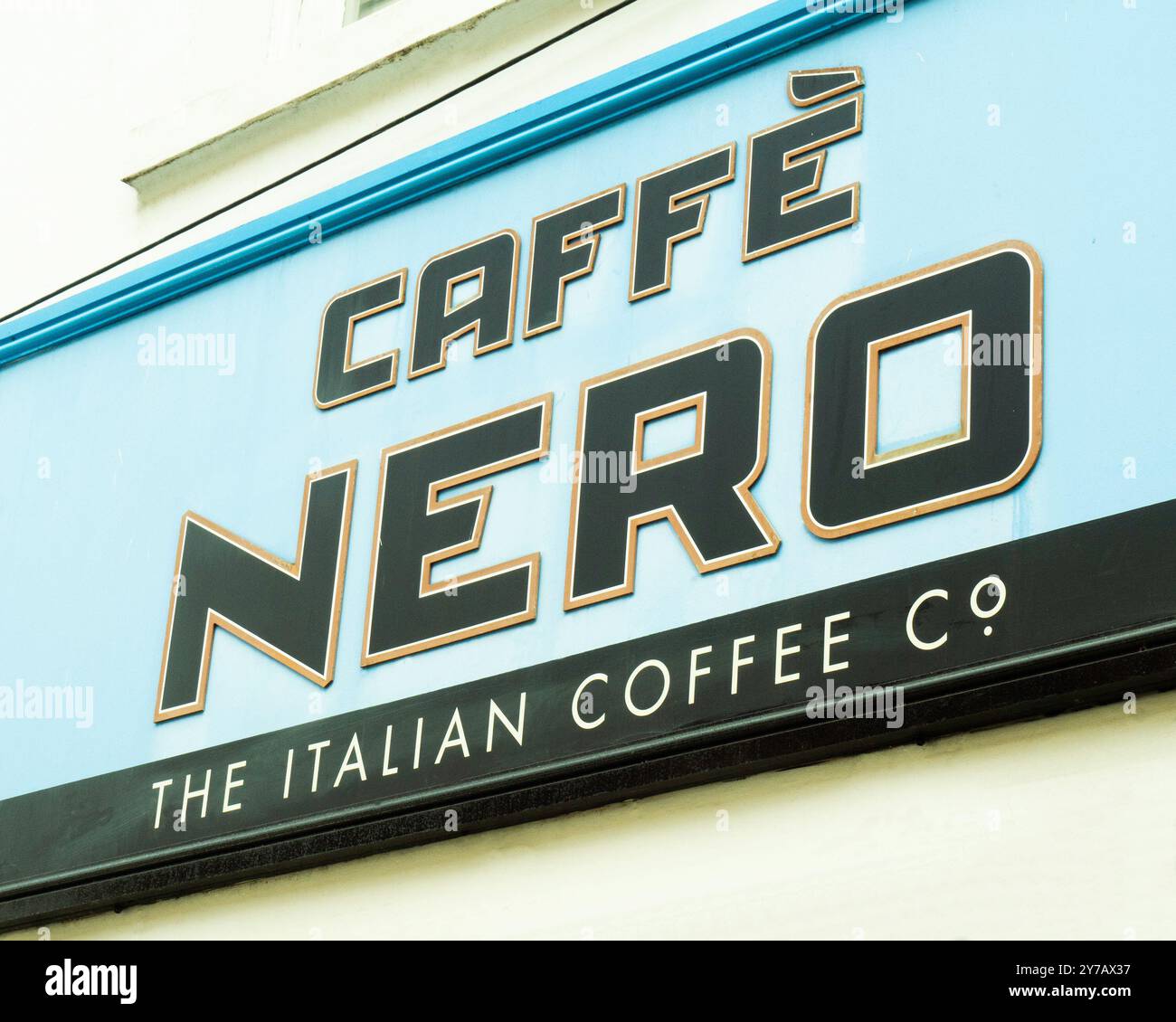 Caffe Nero Zeichen Stockfoto