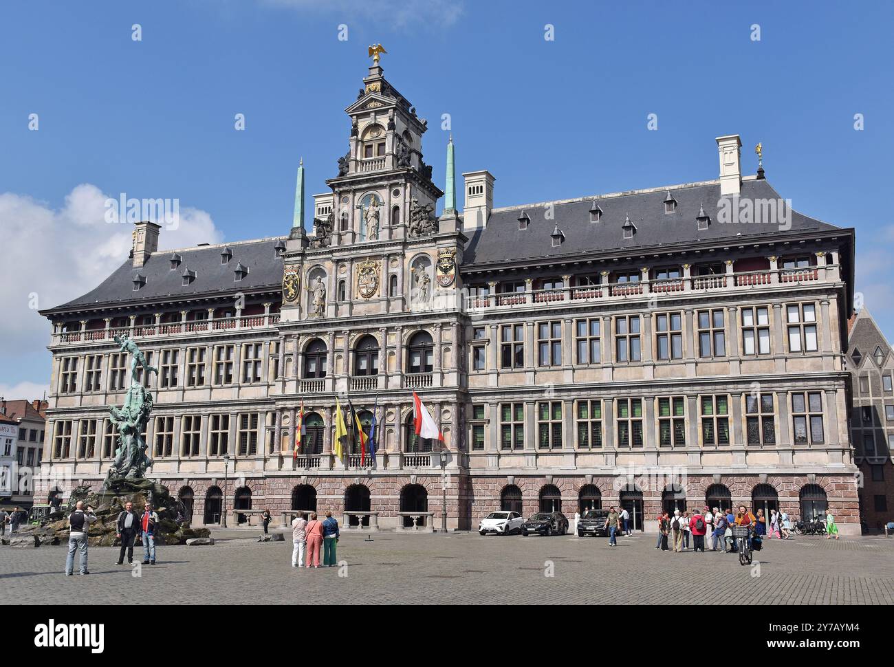 Das Rathaus, Stadhuis, Antwerpen, Belgien, erbaut 1561-65, Architekt Cornelis Floris de Vriendt, im damals neuen Renaissance-Stil, Weltkulturerbe Stockfoto