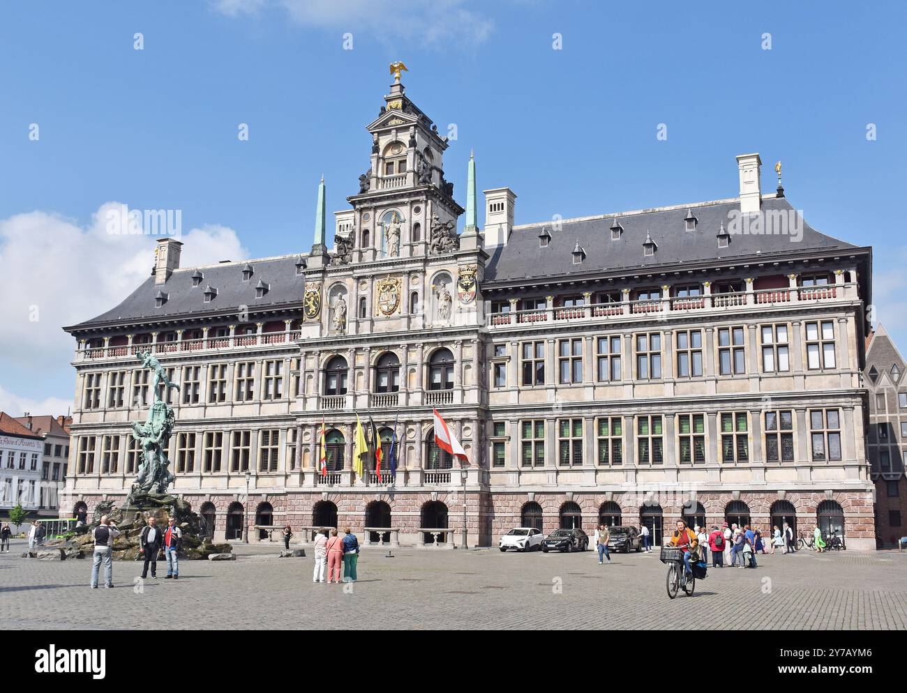Das Rathaus, Stadhuis, Antwerpen, Belgien, erbaut 1561-65, Architekt Cornelis Floris de Vriendt, im damals neuen Renaissance-Stil, Weltkulturerbe Stockfoto