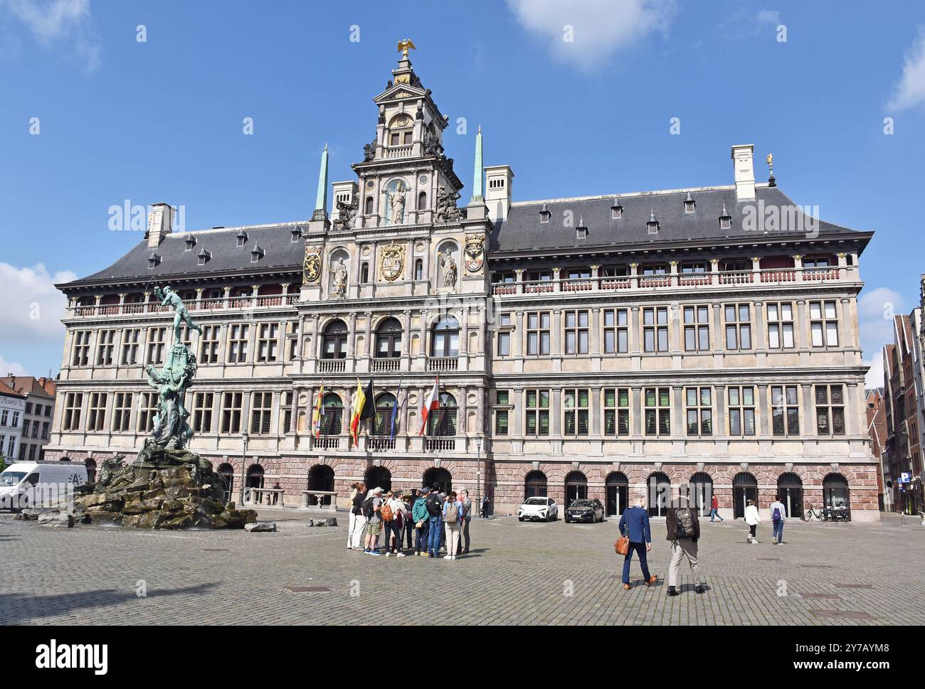 Das Rathaus, Stadhuis, Antwerpen, Belgien, erbaut 1561-65, Architekt Cornelis Floris de Vriendt, im damals neuen Renaissance-Stil, Weltkulturerbe Stockfoto