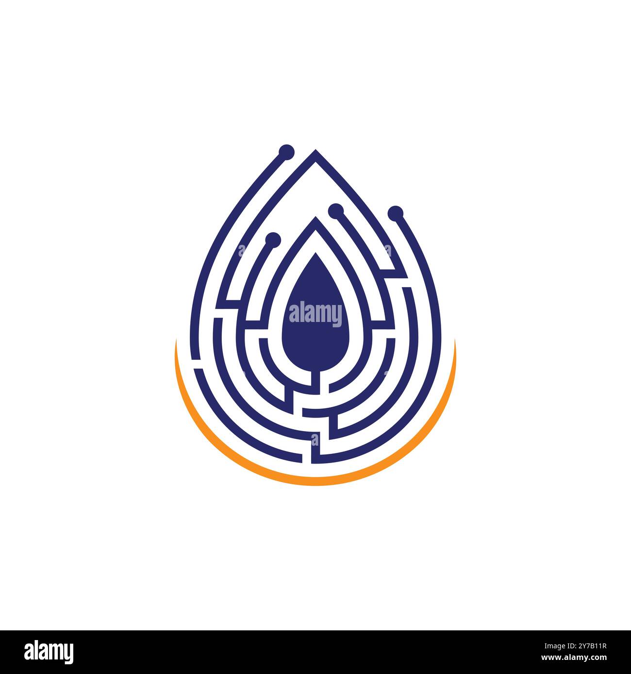 Design mit Wassertropfen. Logo mit Wassertropfentechnologie und digitalem Vektordesign mit Wassertropfensymbol Stock Vektor