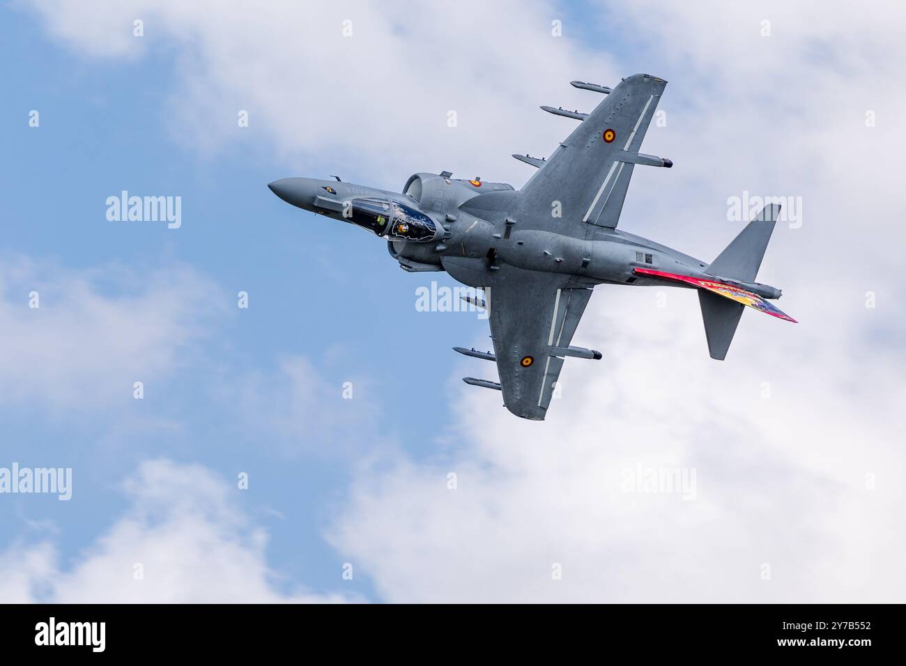 Spanische Marine: McDonnell Douglas AV-8B Harrier II, Auftritt bei der Royal International Air Tattoo 2024. Stockfoto