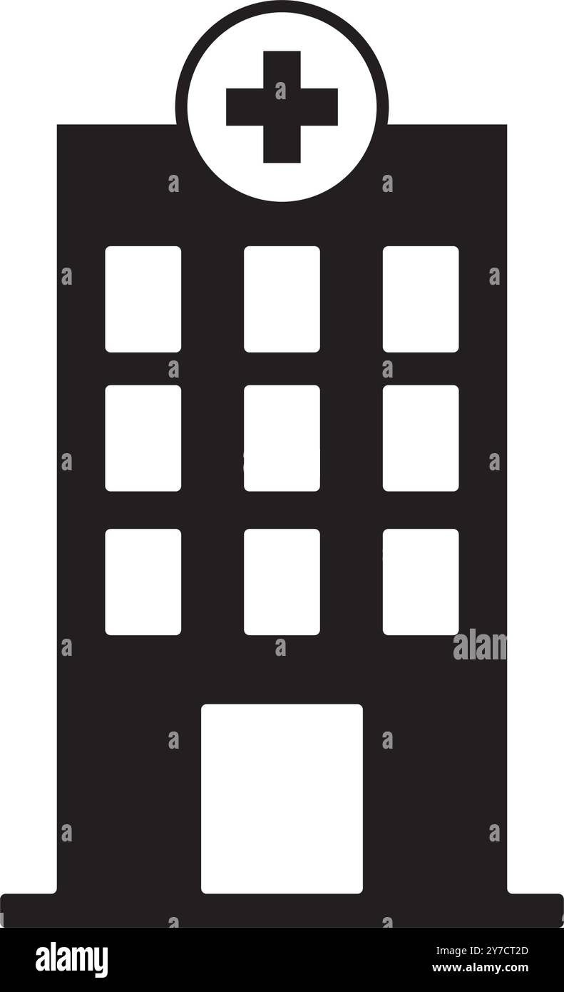 Krankenhausgebäudesymbol, Vektorillustration Logo Design Stock Vektor